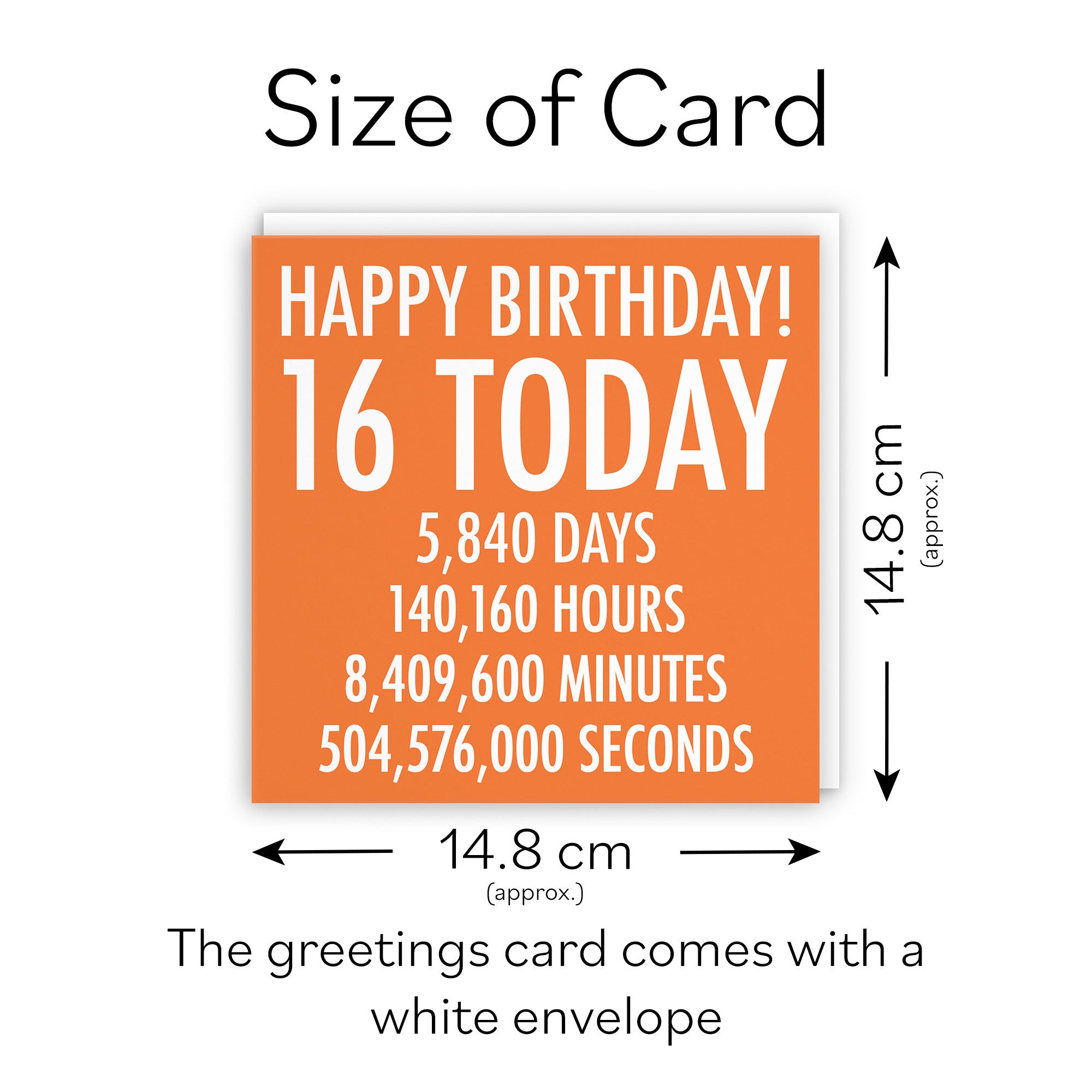 16th Birthday Card Orange Numbers - Default Title (TH02311)