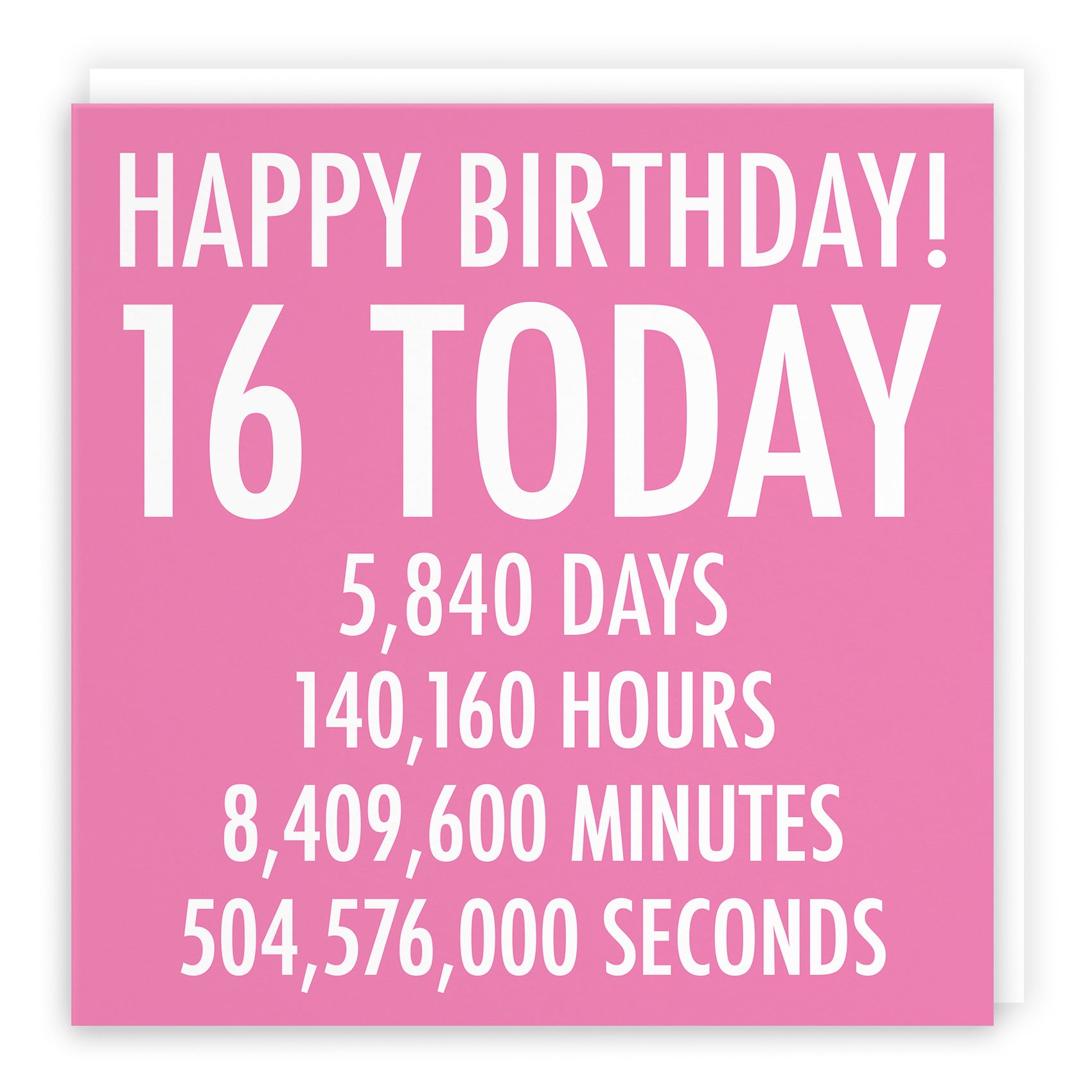 16th Birthday Card Pink Numbers - Default Title (TH02312)