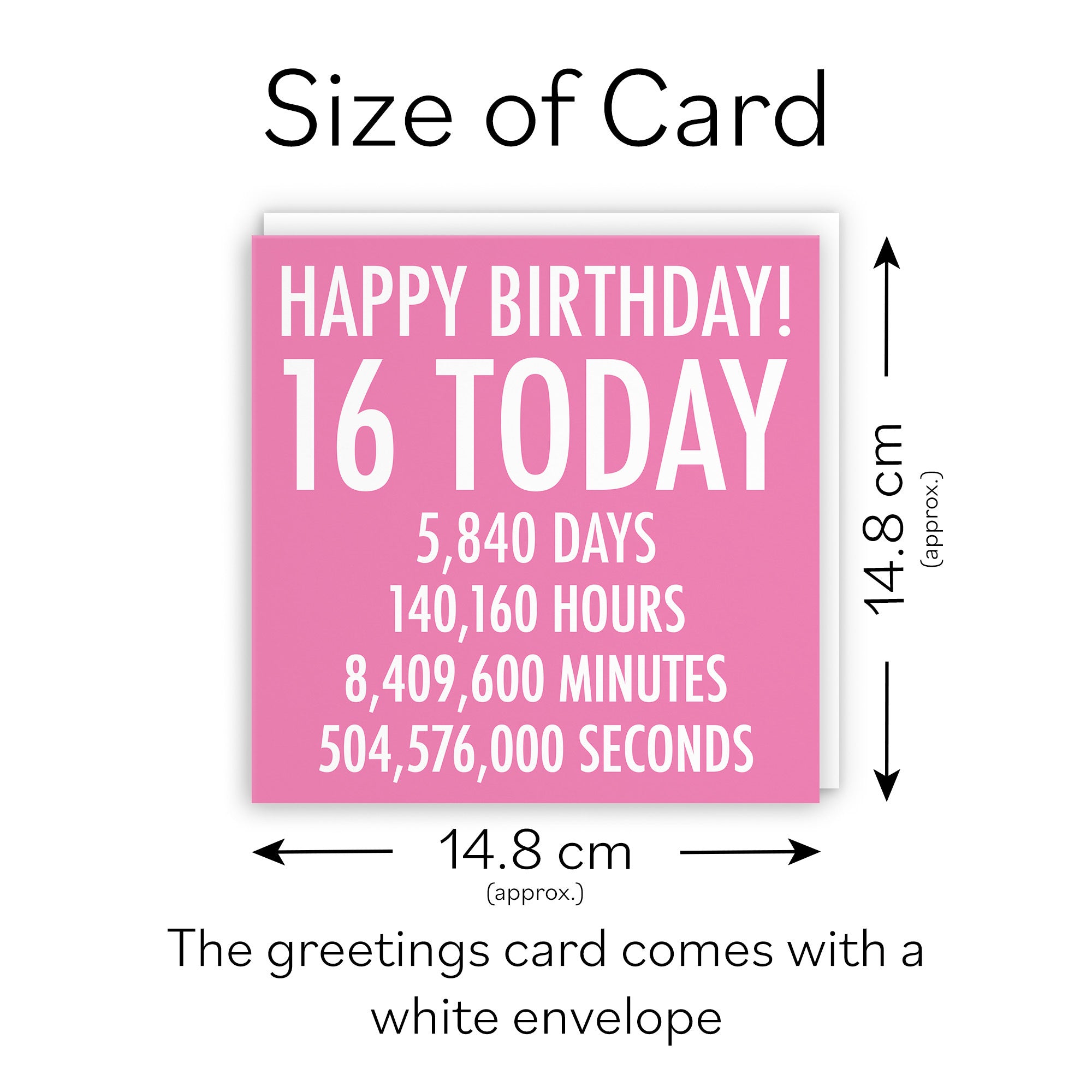 16th Birthday Card Pink Numbers - Default Title (TH02312)