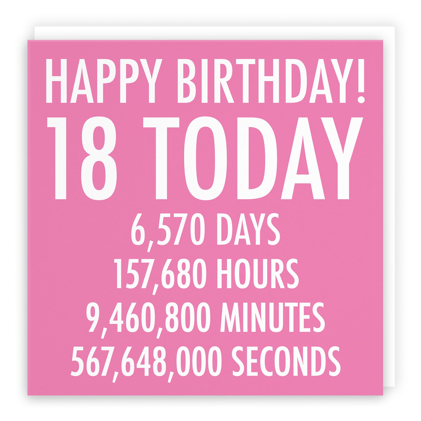 18th Birthday Card Pink Numbers - Default Title (TH02313)