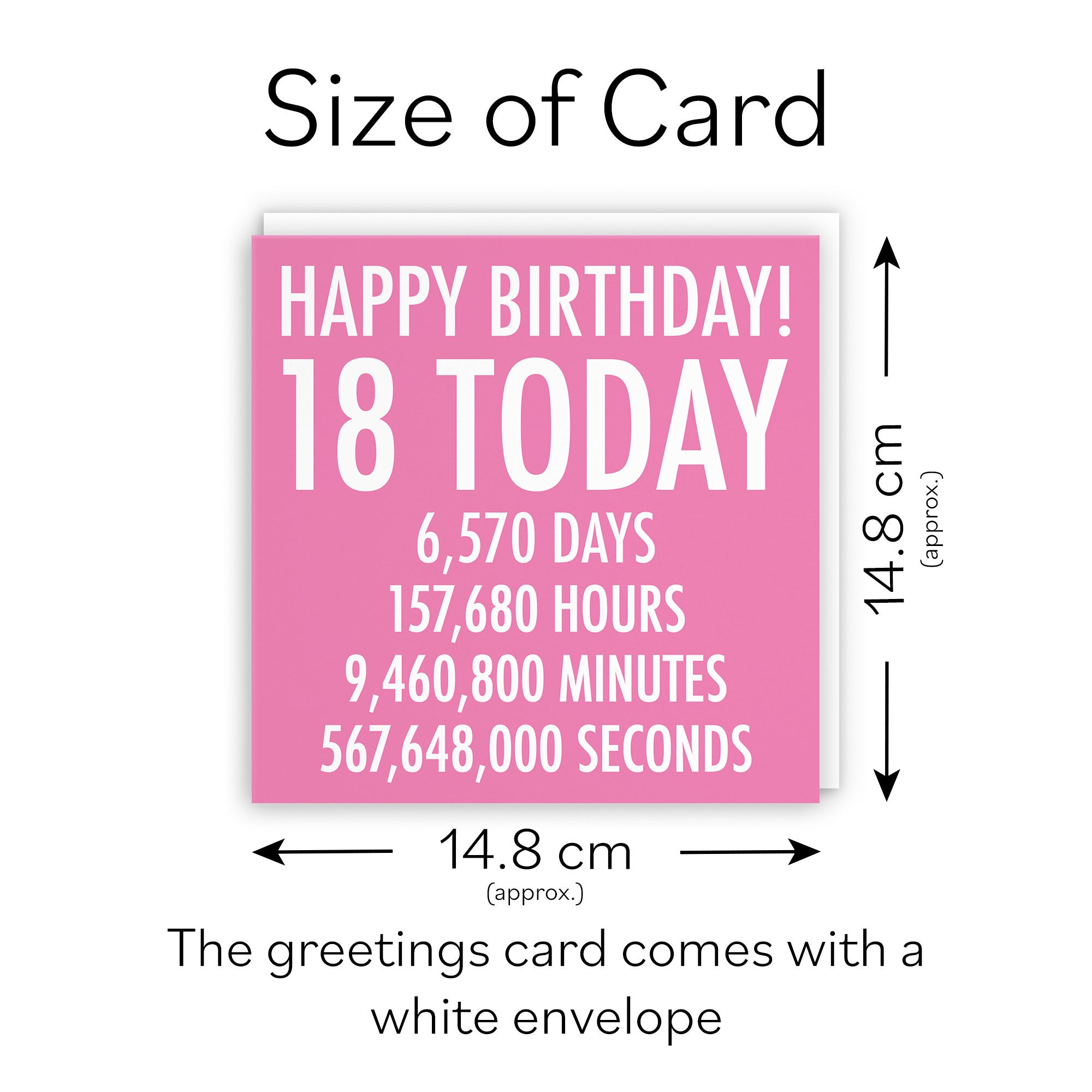 18th Birthday Card Pink Numbers - Default Title (TH02313)