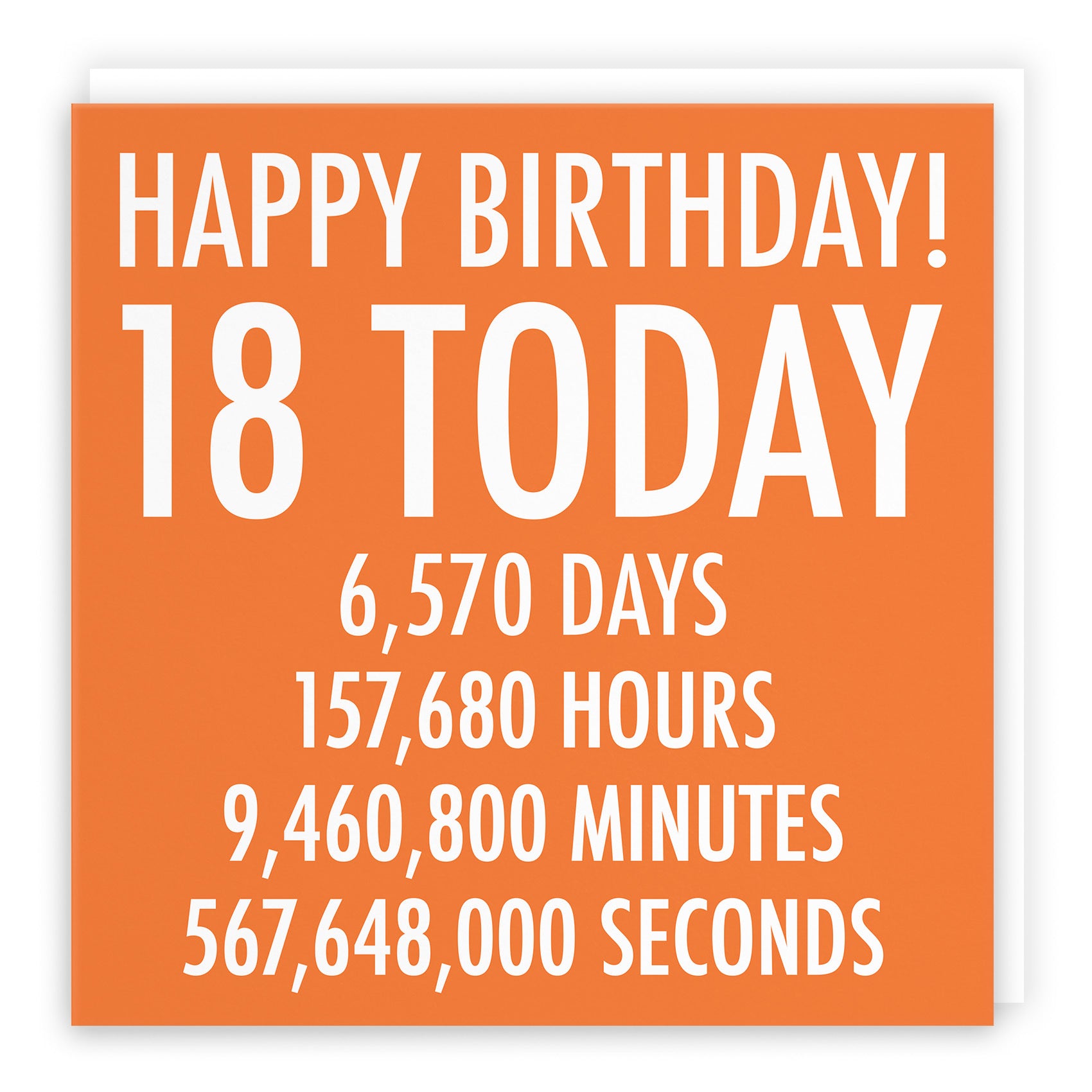 18th Birthday Card Orange Numbers - Default Title (TH02314)