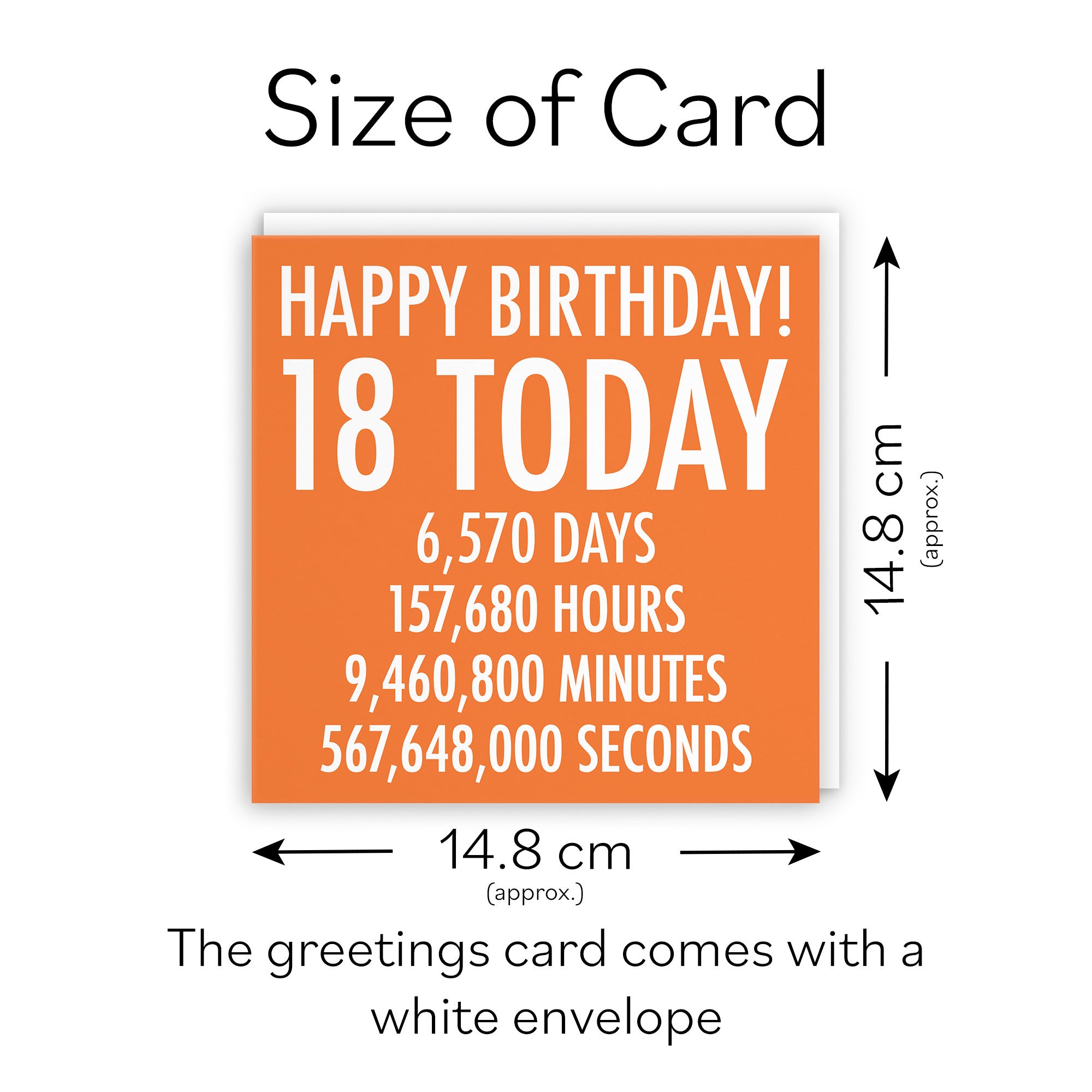 18th Birthday Card Orange Numbers - Default Title (TH02314)