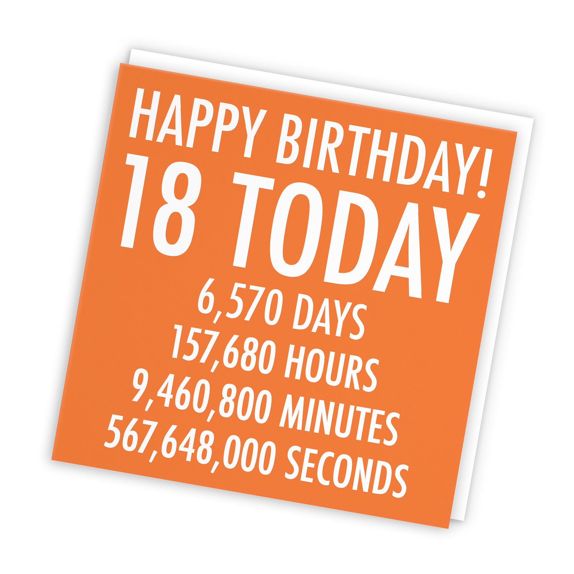 18th Birthday Card Orange Numbers - Default Title (TH02314)