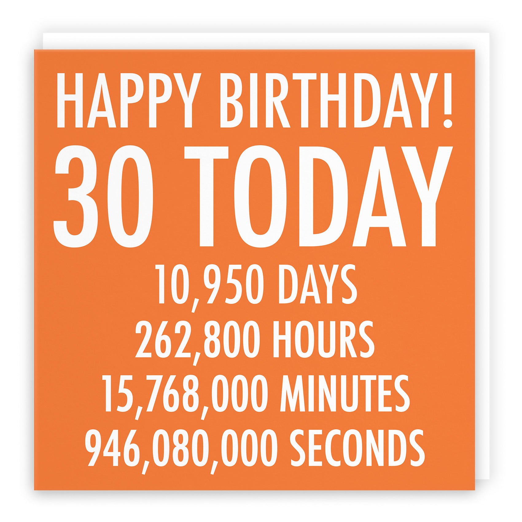30th Birthday Card Orange Numbers - Default Title (TH02315)