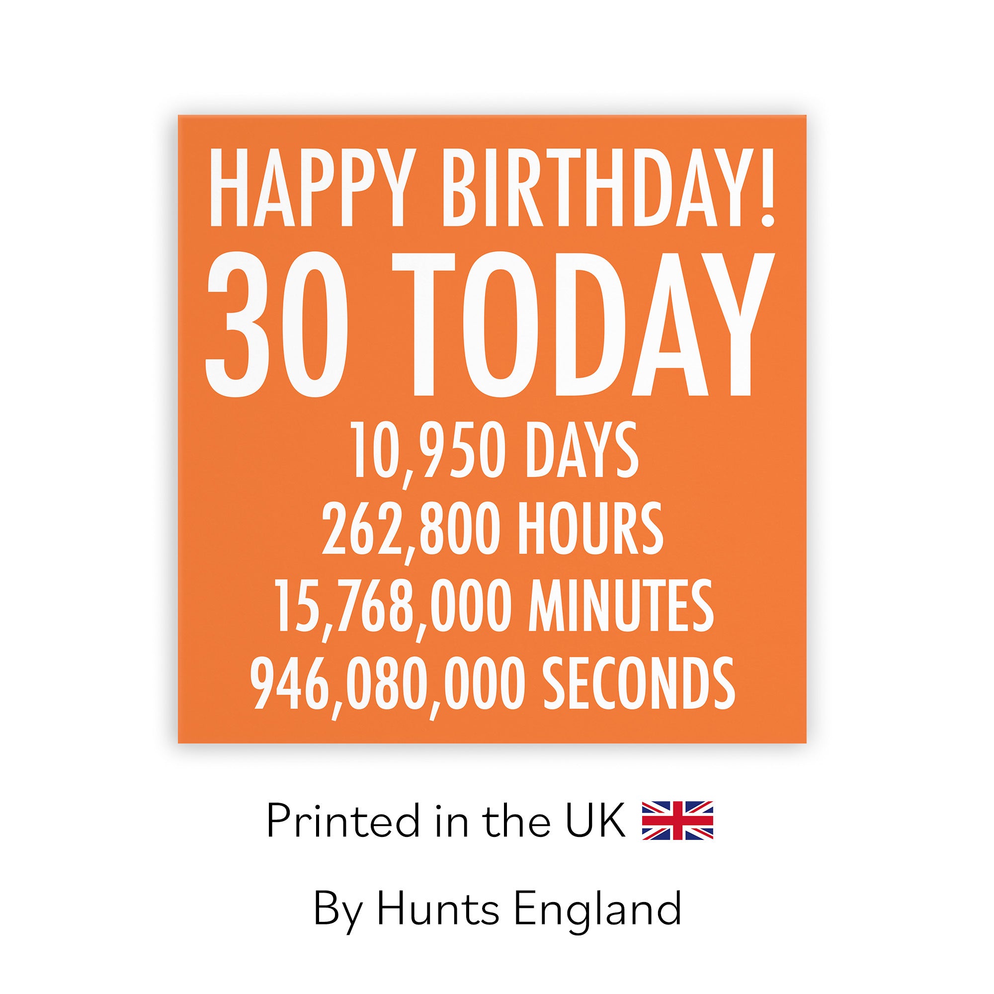 30th Birthday Card Orange Numbers - Default Title (TH02315)