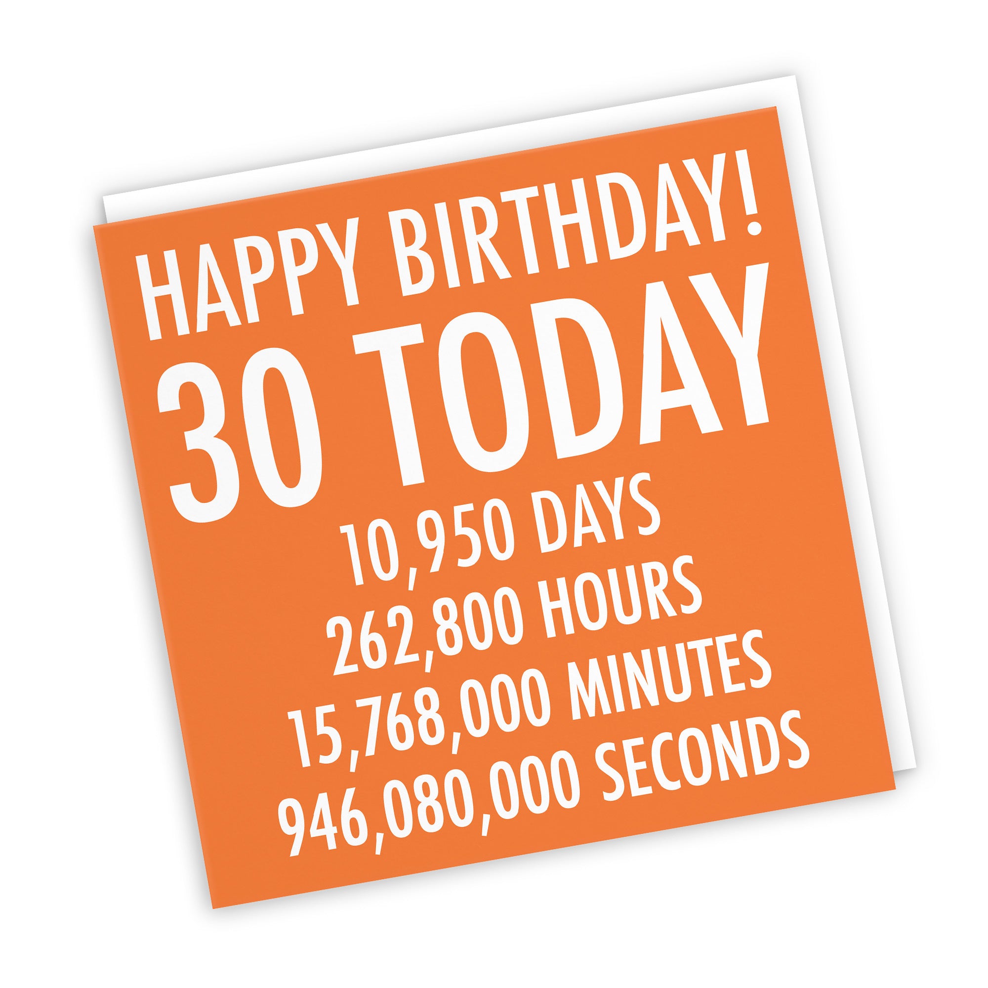 30th Birthday Card Orange Numbers - Default Title (TH02315)