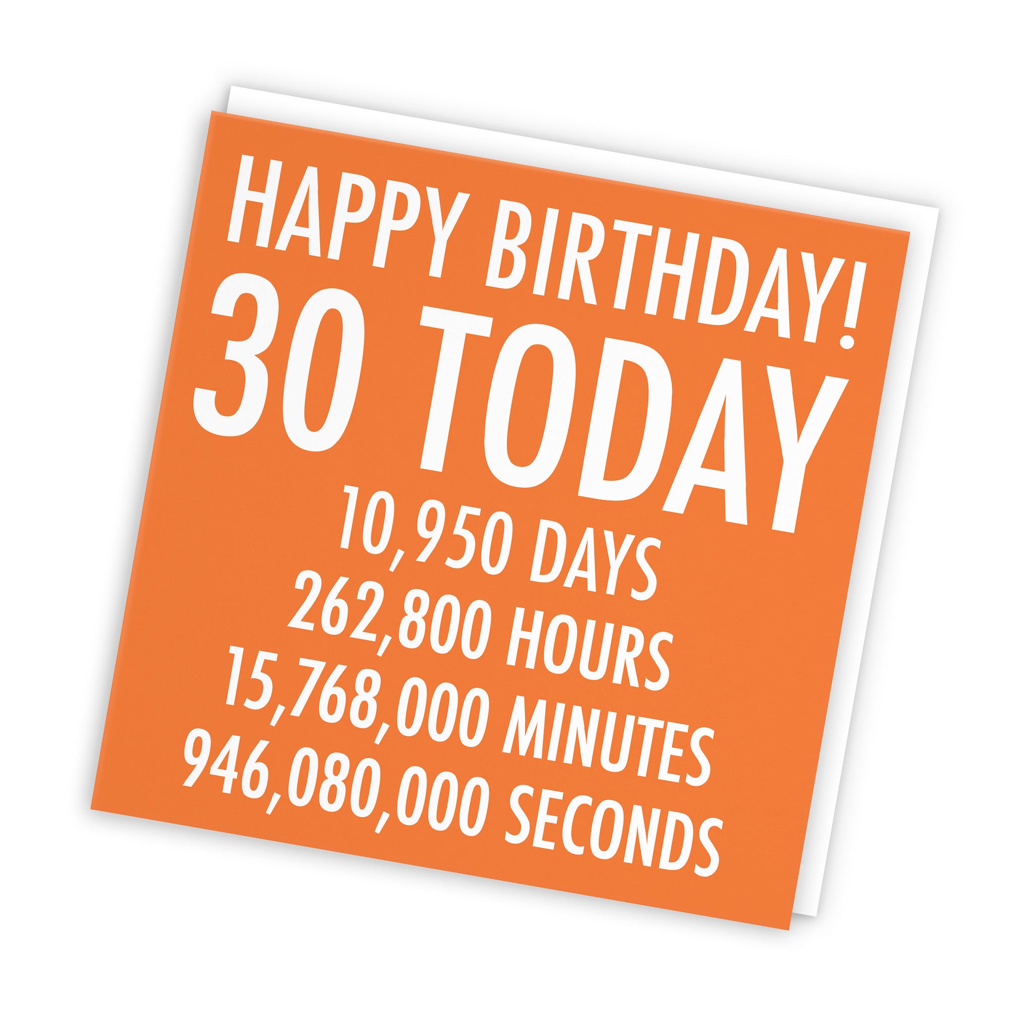 30th Birthday Card Orange Numbers - Default Title (TH02315)