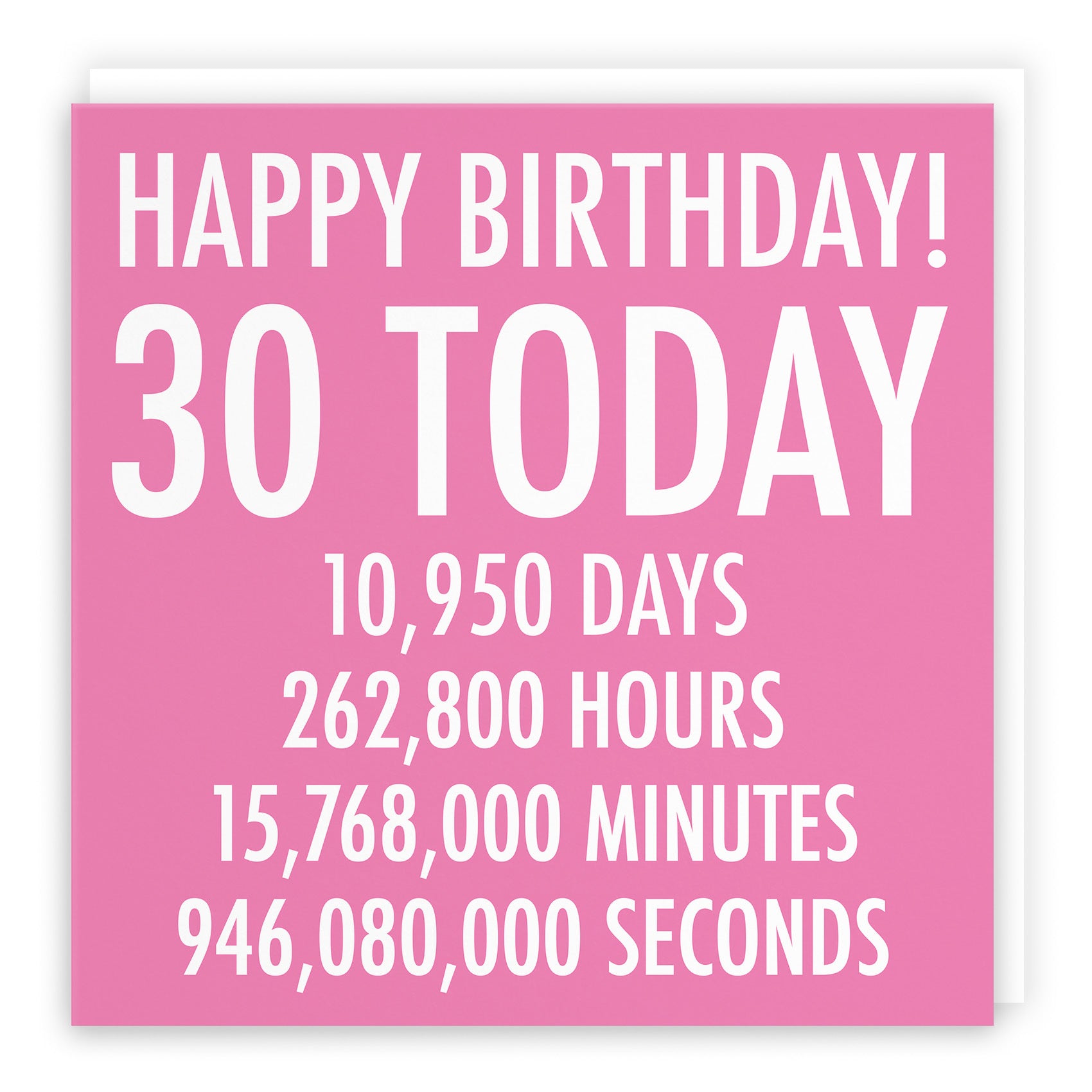 30th Birthday Card Pink Numbers - Default Title (TH02317)