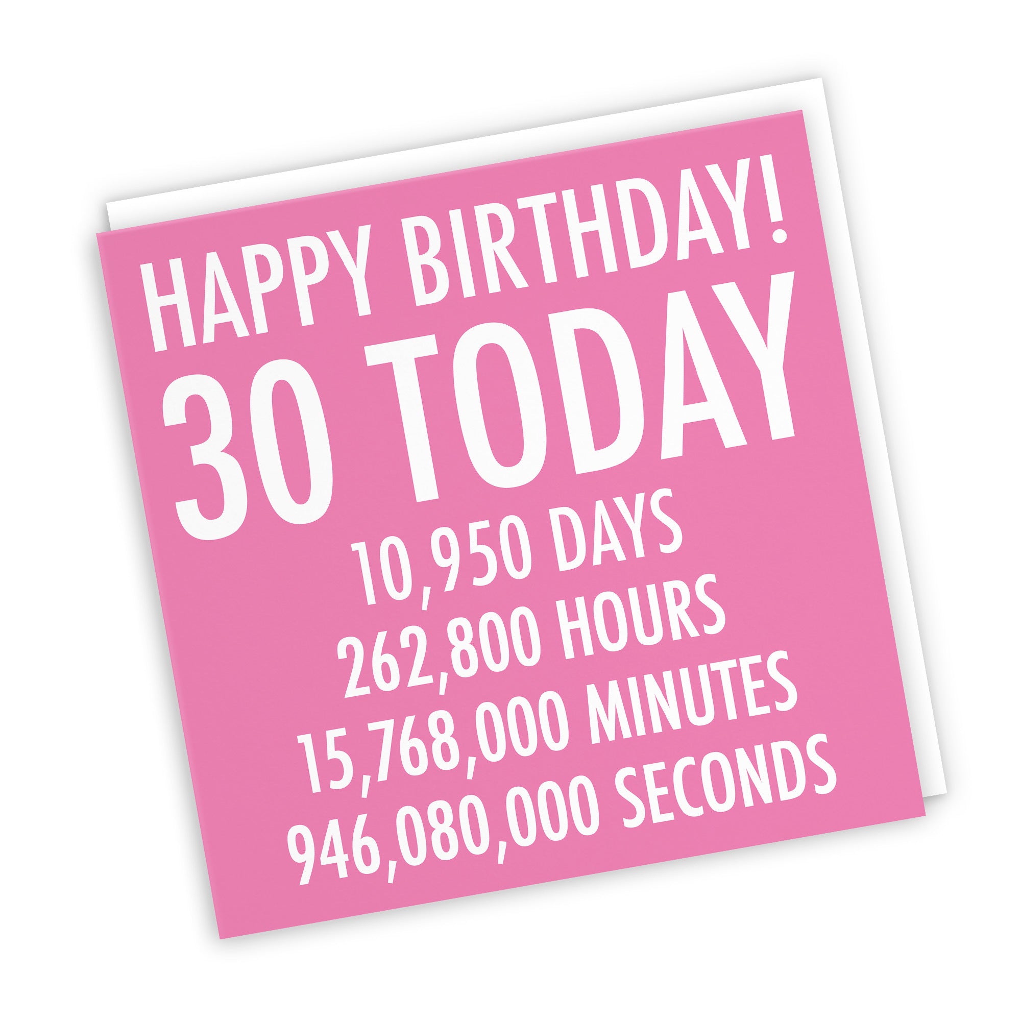 30th Birthday Card Pink Numbers - Default Title (TH02317)