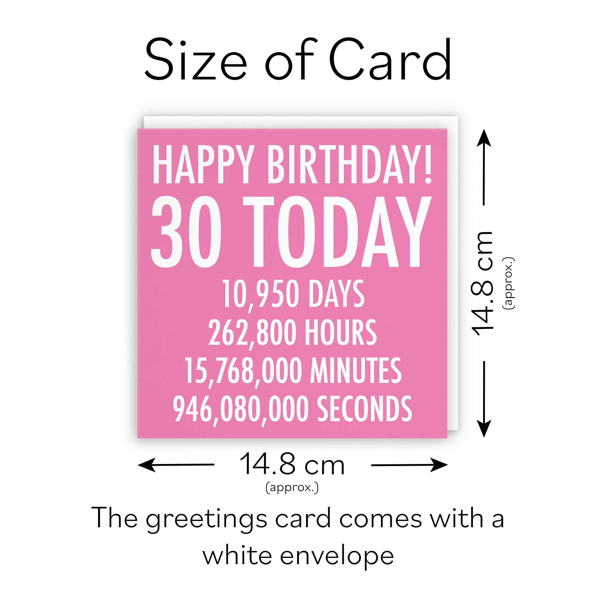 30th Birthday Card Pink Numbers - Default Title (TH02317)