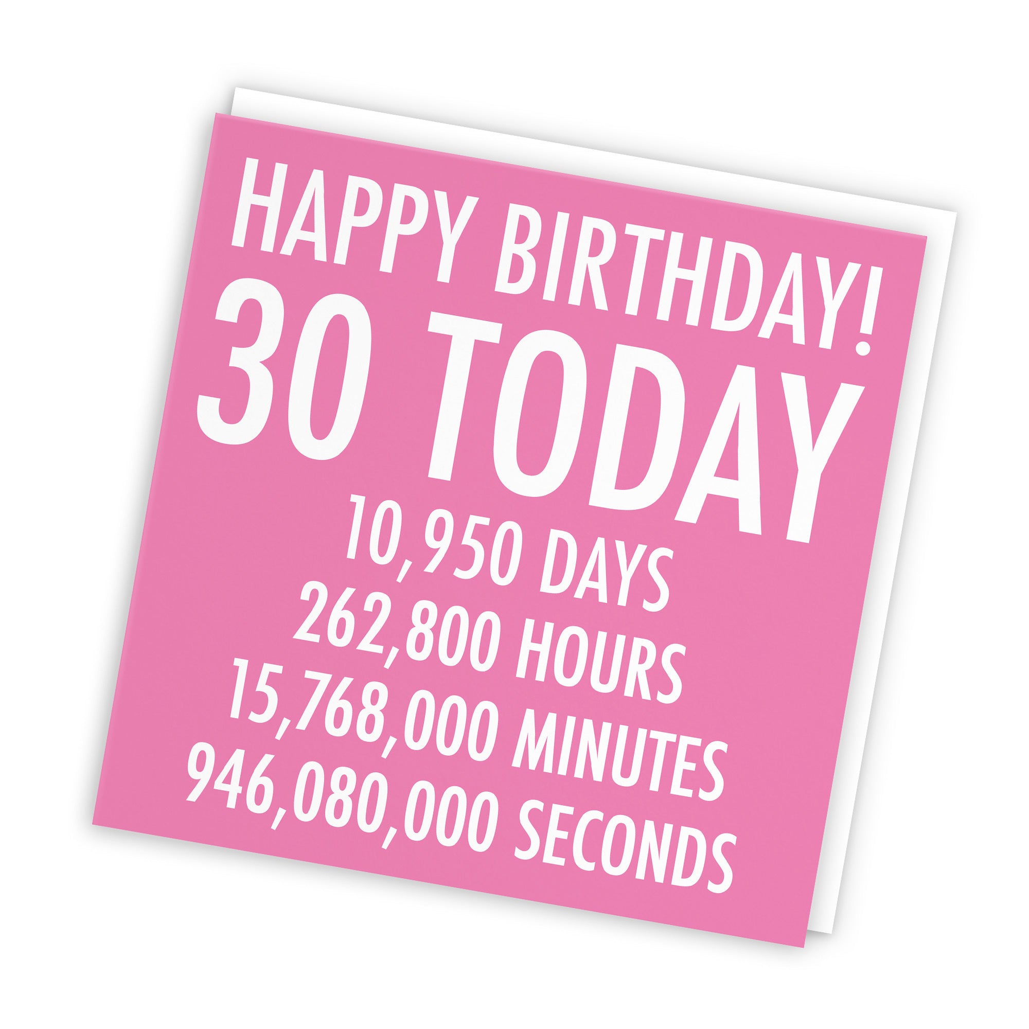 30th Birthday Card Pink Numbers - Default Title (TH02317)
