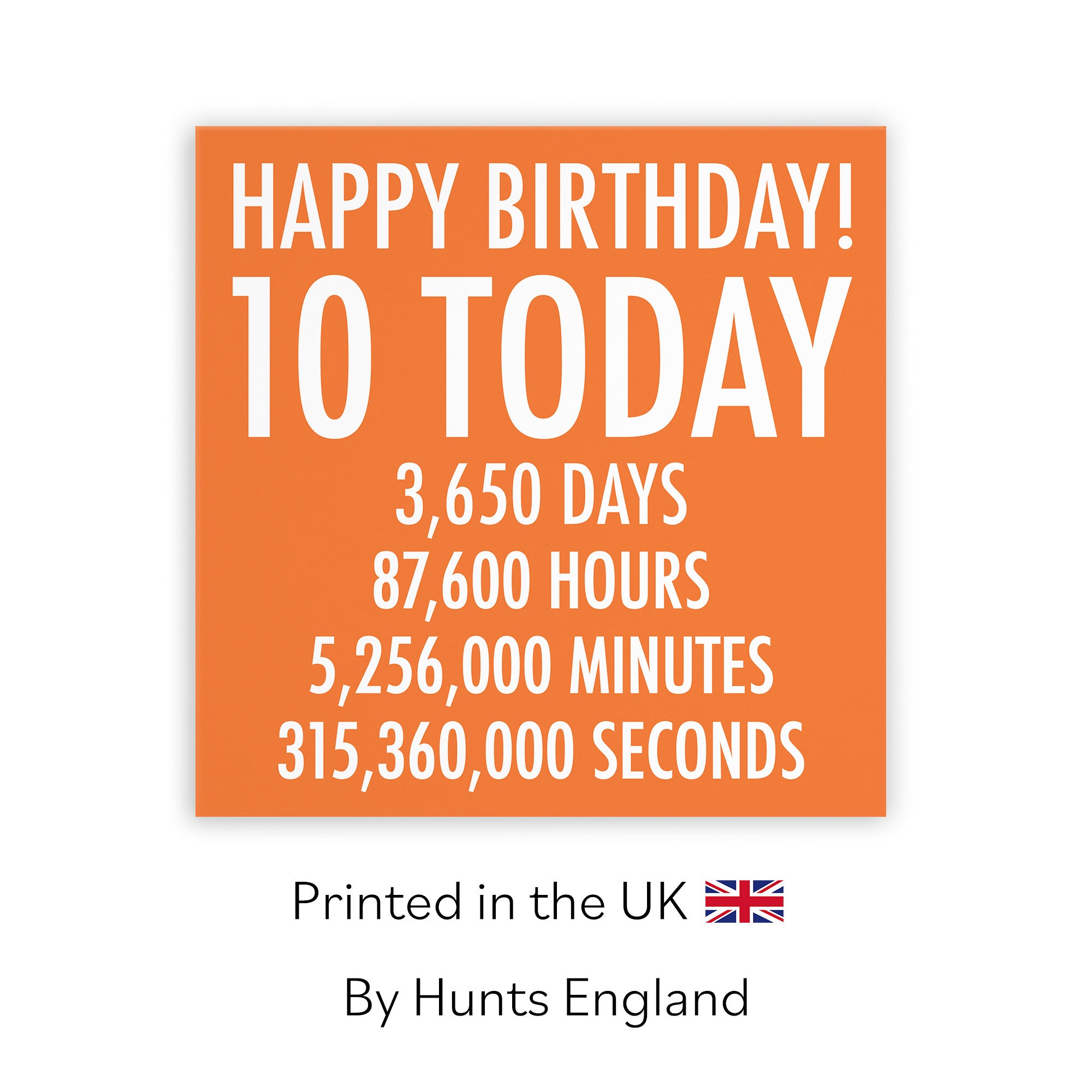 10th Birthday Card Orange Numbers - Default Title (TH02318)