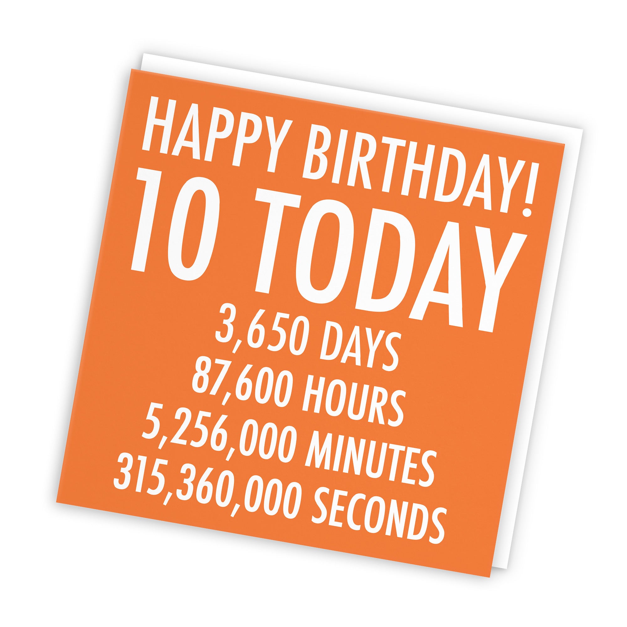 10th Birthday Card Orange Numbers - Default Title (TH02318)