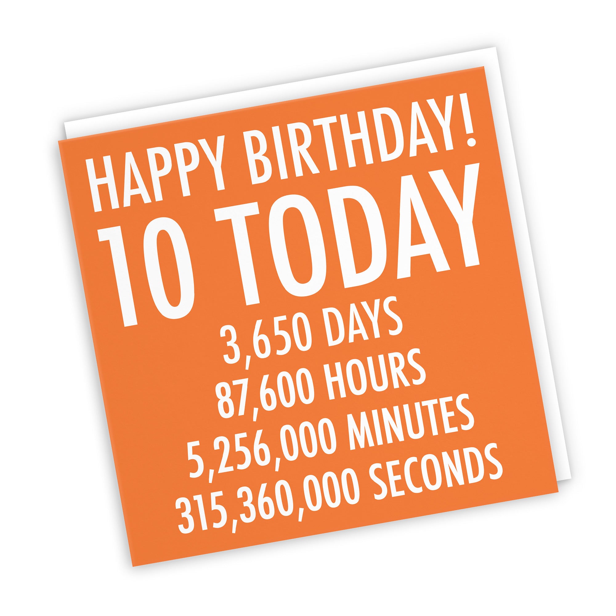 10th Birthday Card Orange Numbers - Default Title (TH02318)