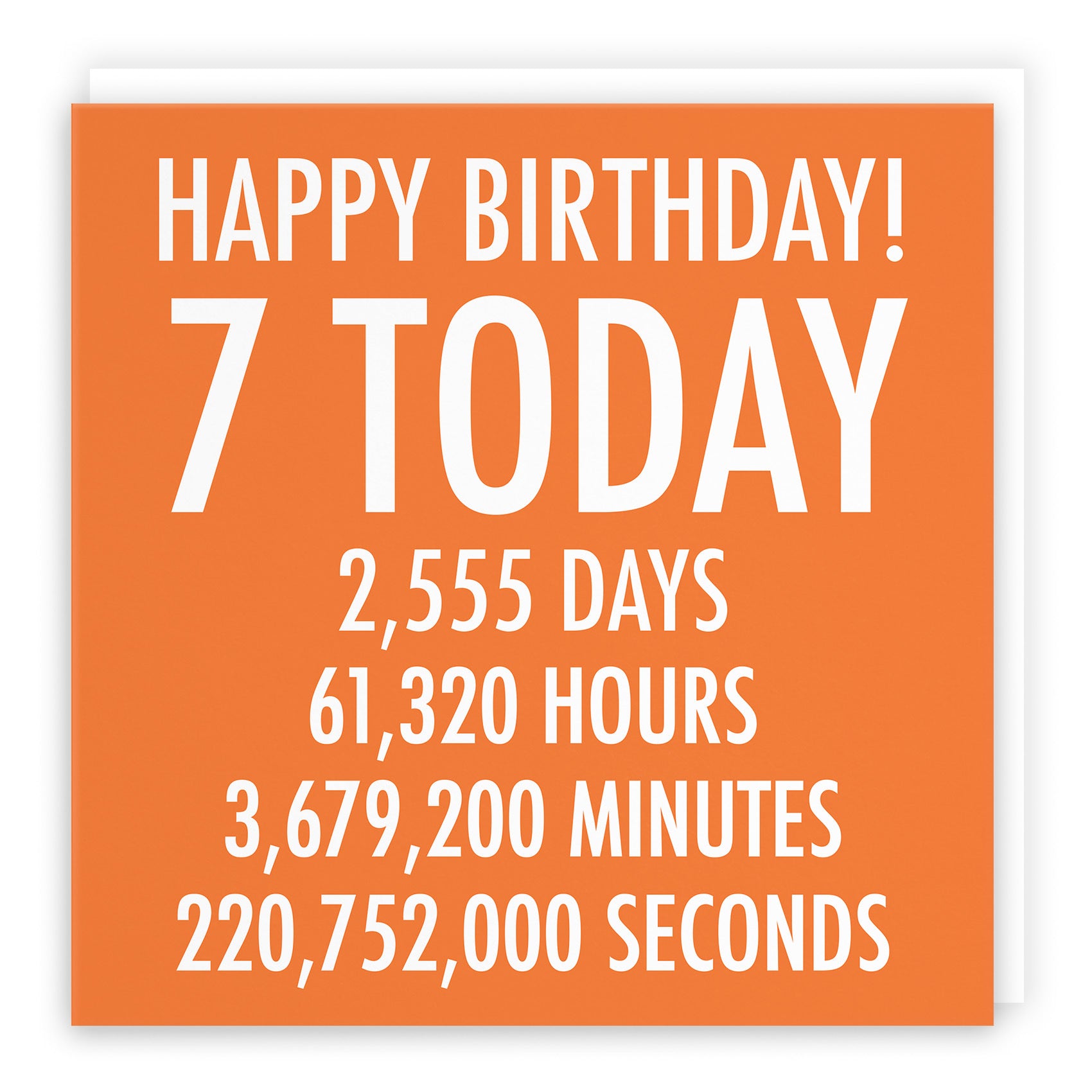 7th Birthday Card Orange Numbers - Default Title (TH02319)