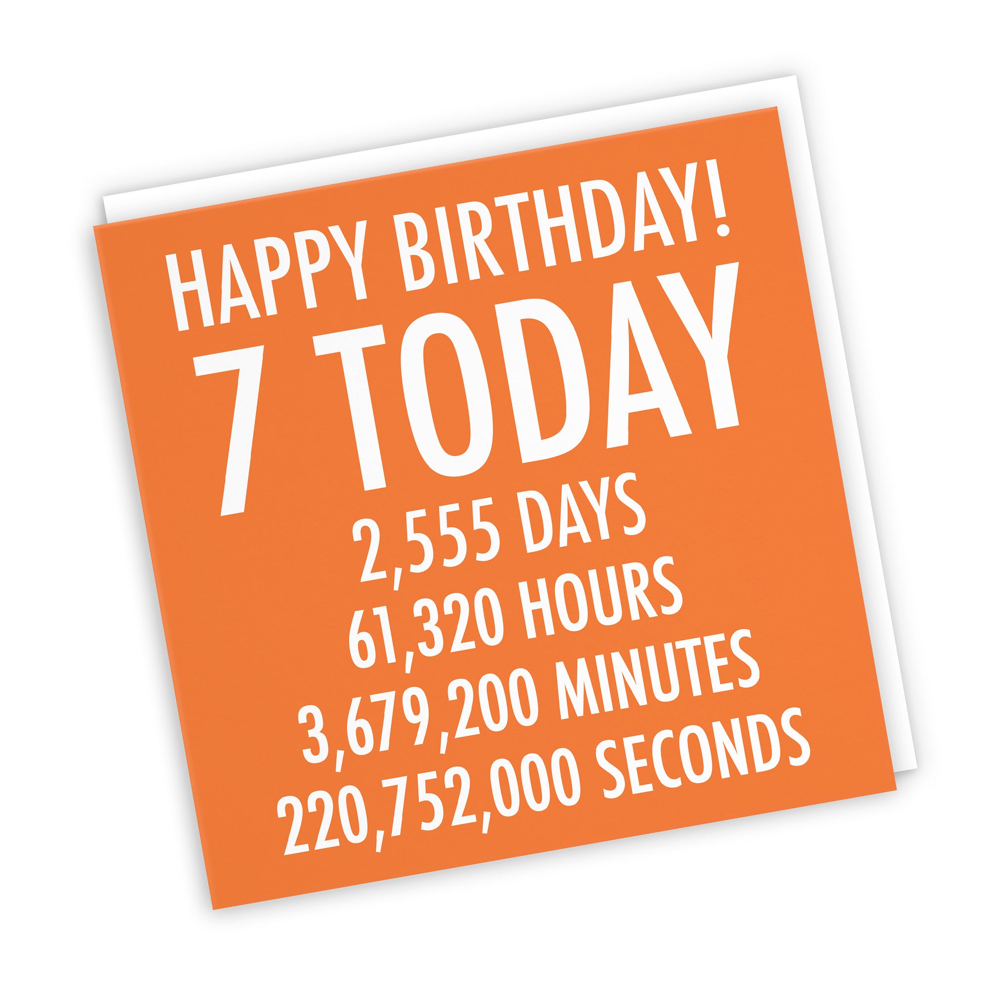 7th Birthday Card Orange Numbers - Default Title (TH02319)