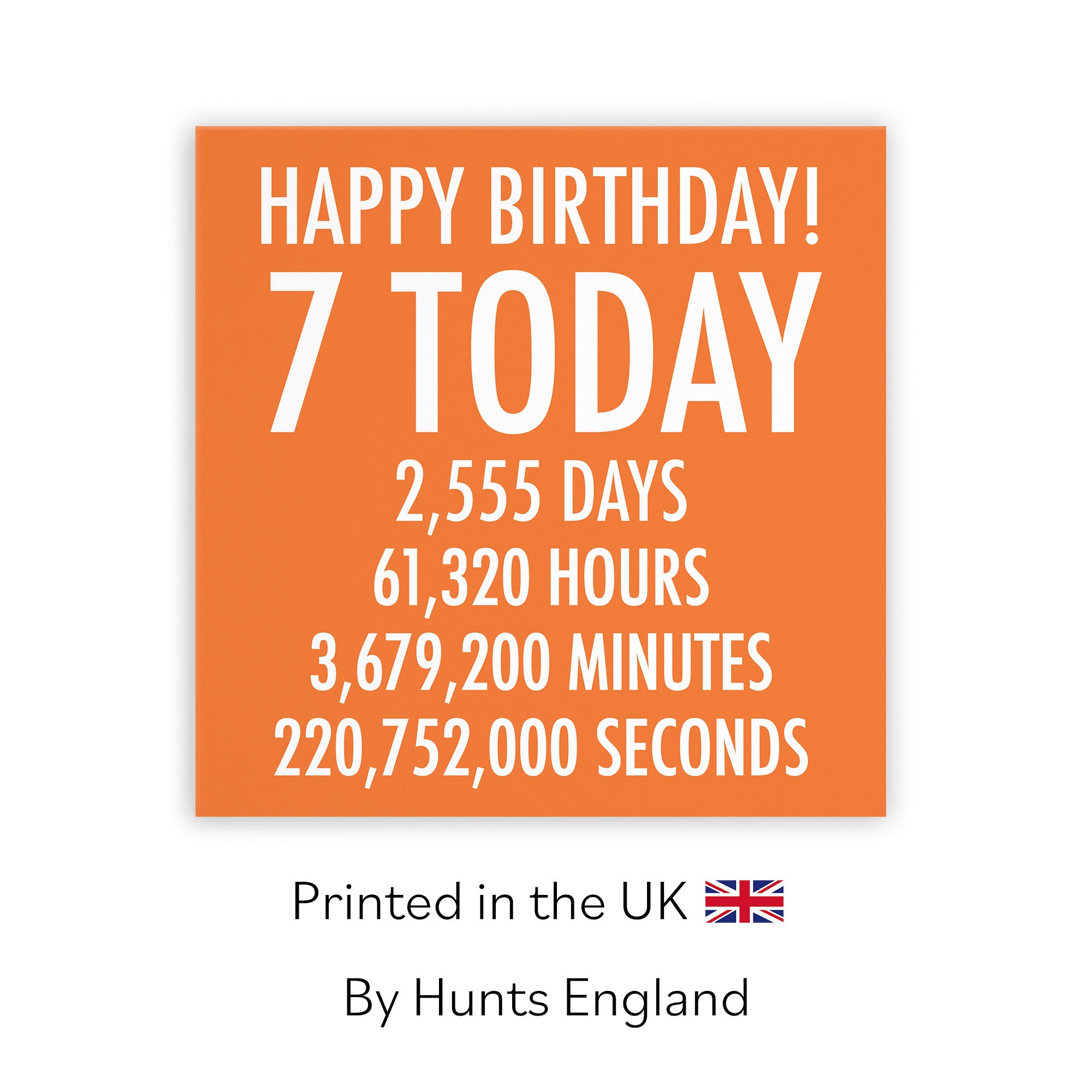 7th Birthday Card Orange Numbers - Default Title (TH02319)