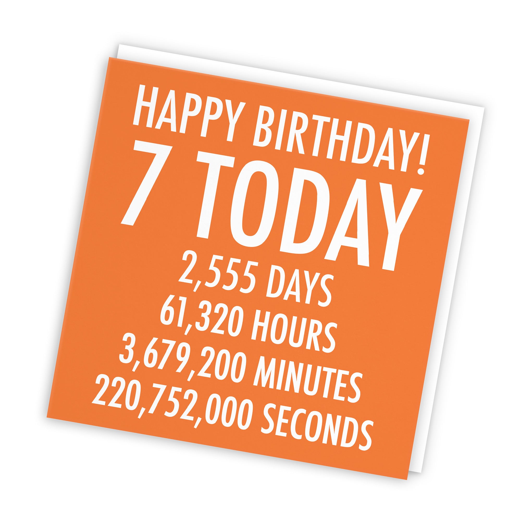 7th Birthday Card Orange Numbers - Default Title (TH02319)