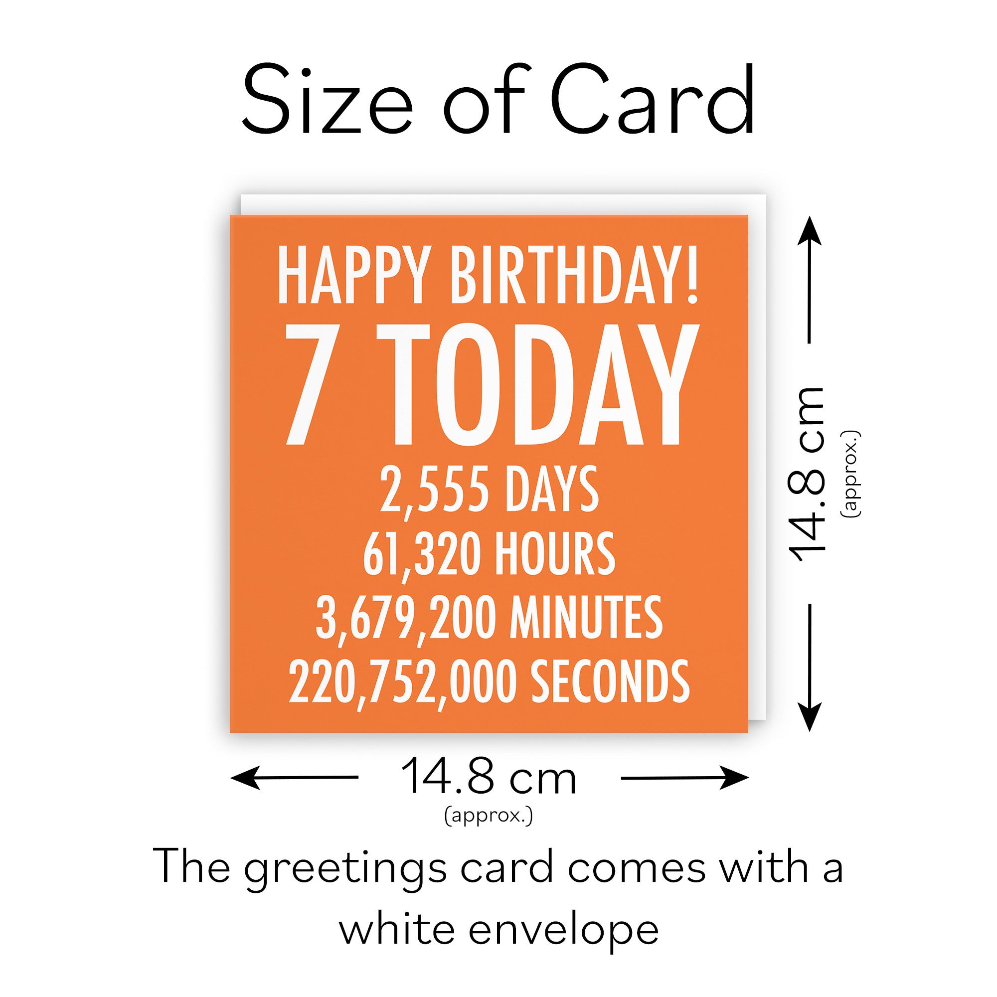 7th Birthday Card Orange Numbers - Default Title (TH02319)