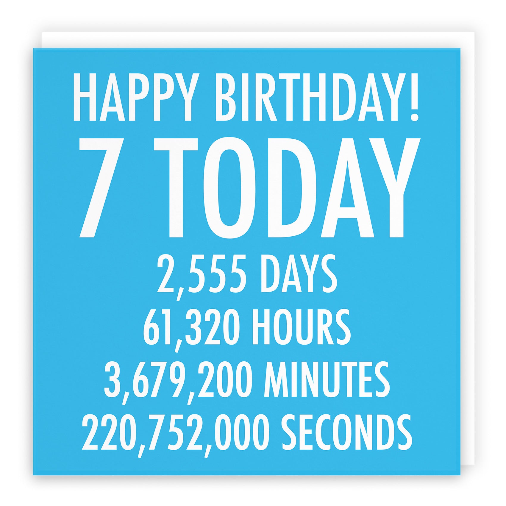 7th Birthday Card Blue Numbers - Default Title (TH02320)