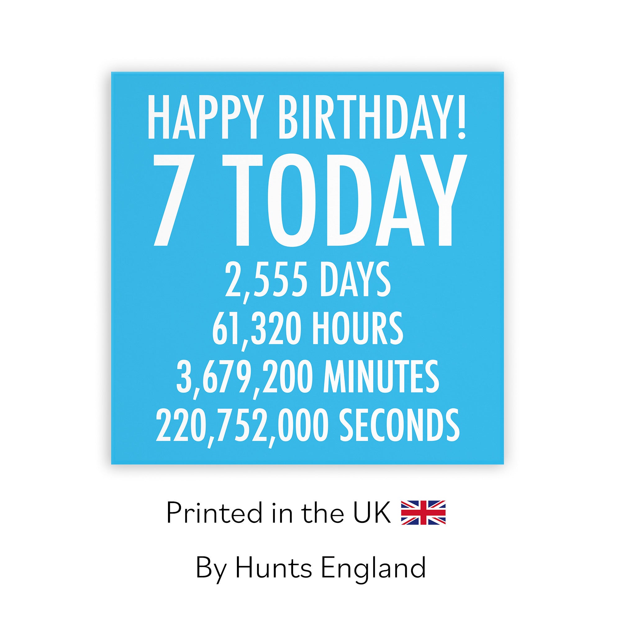 7th Birthday Card Blue Numbers - Default Title (TH02320)