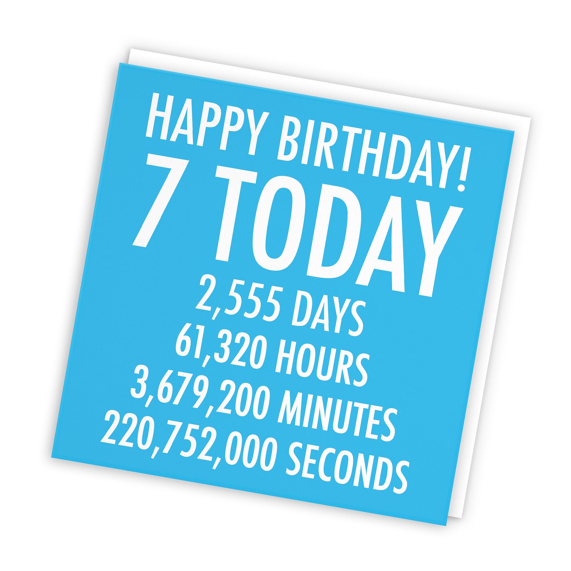 7th Birthday Card Blue Numbers - Default Title (TH02320)