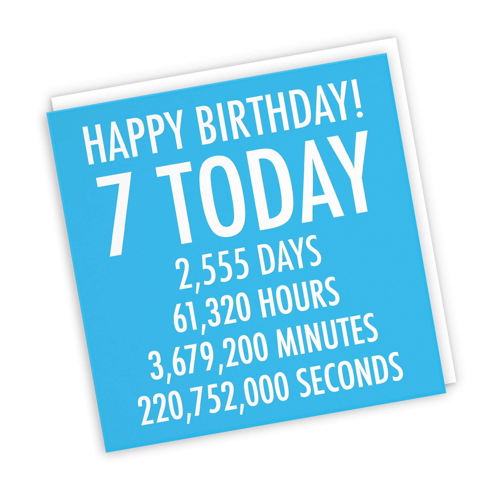 7th Birthday Card Blue Numbers - Default Title (TH02320)