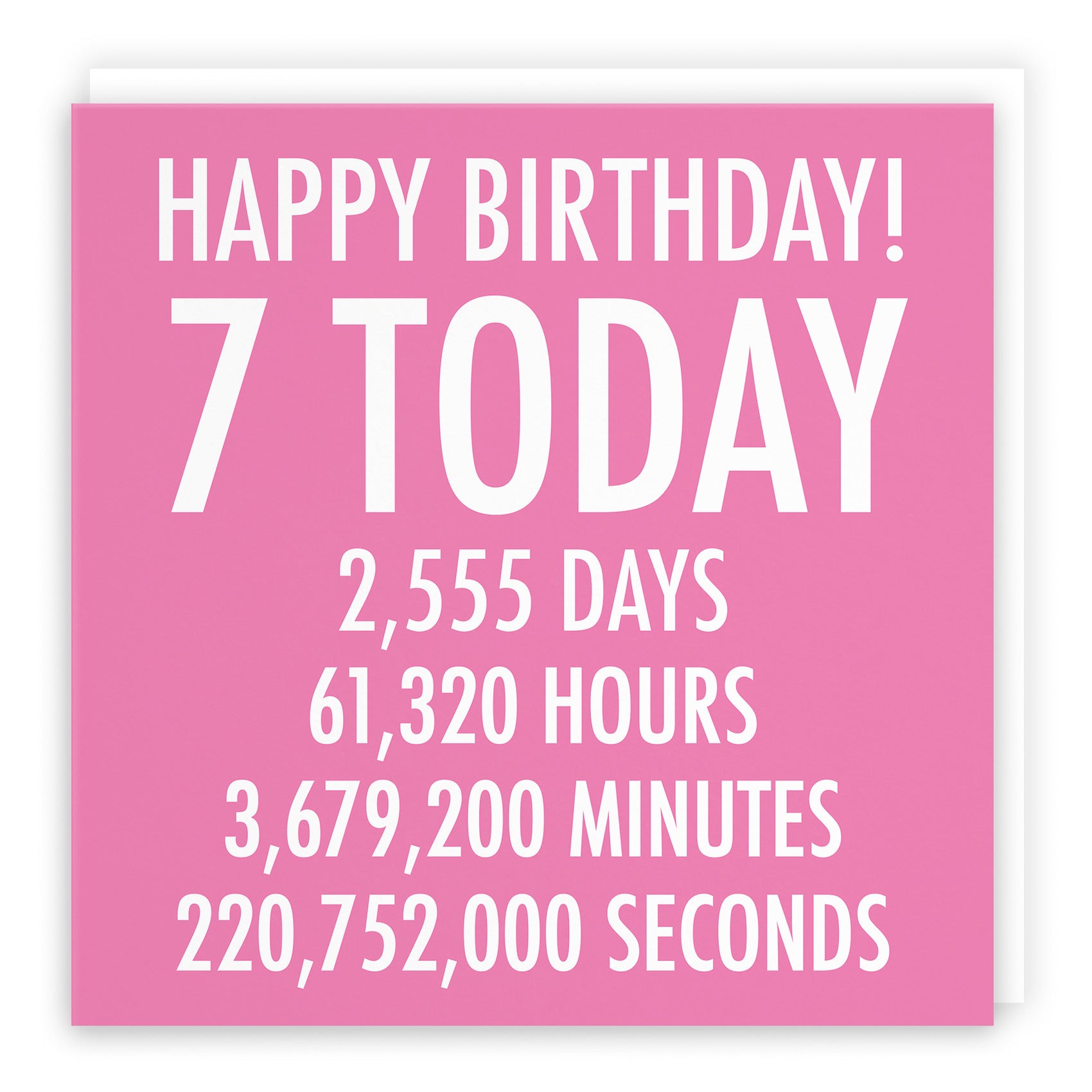7th Birthday Card Pink Numbers - Default Title (TH02321)