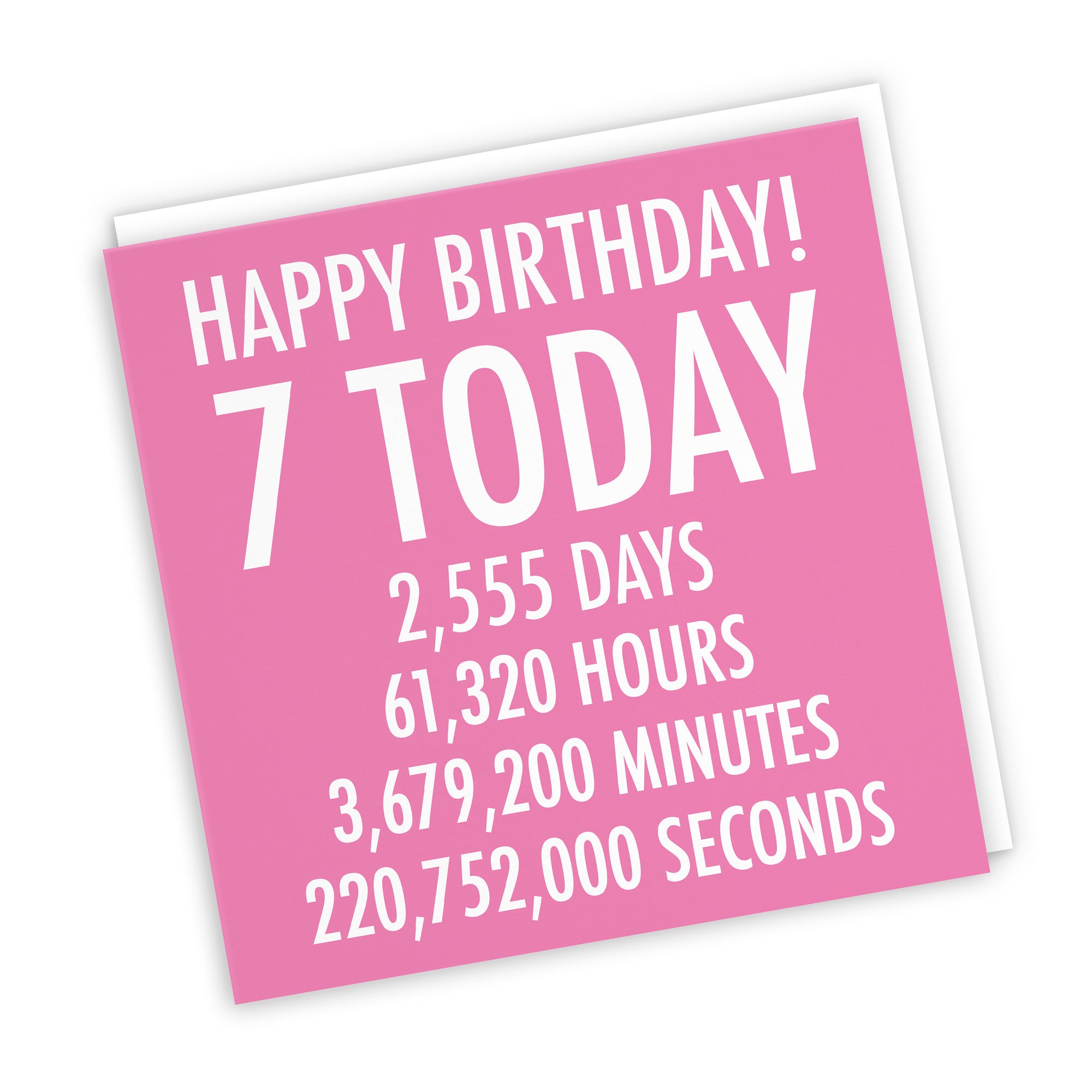 7th Birthday Card Pink Numbers - Default Title (TH02321)