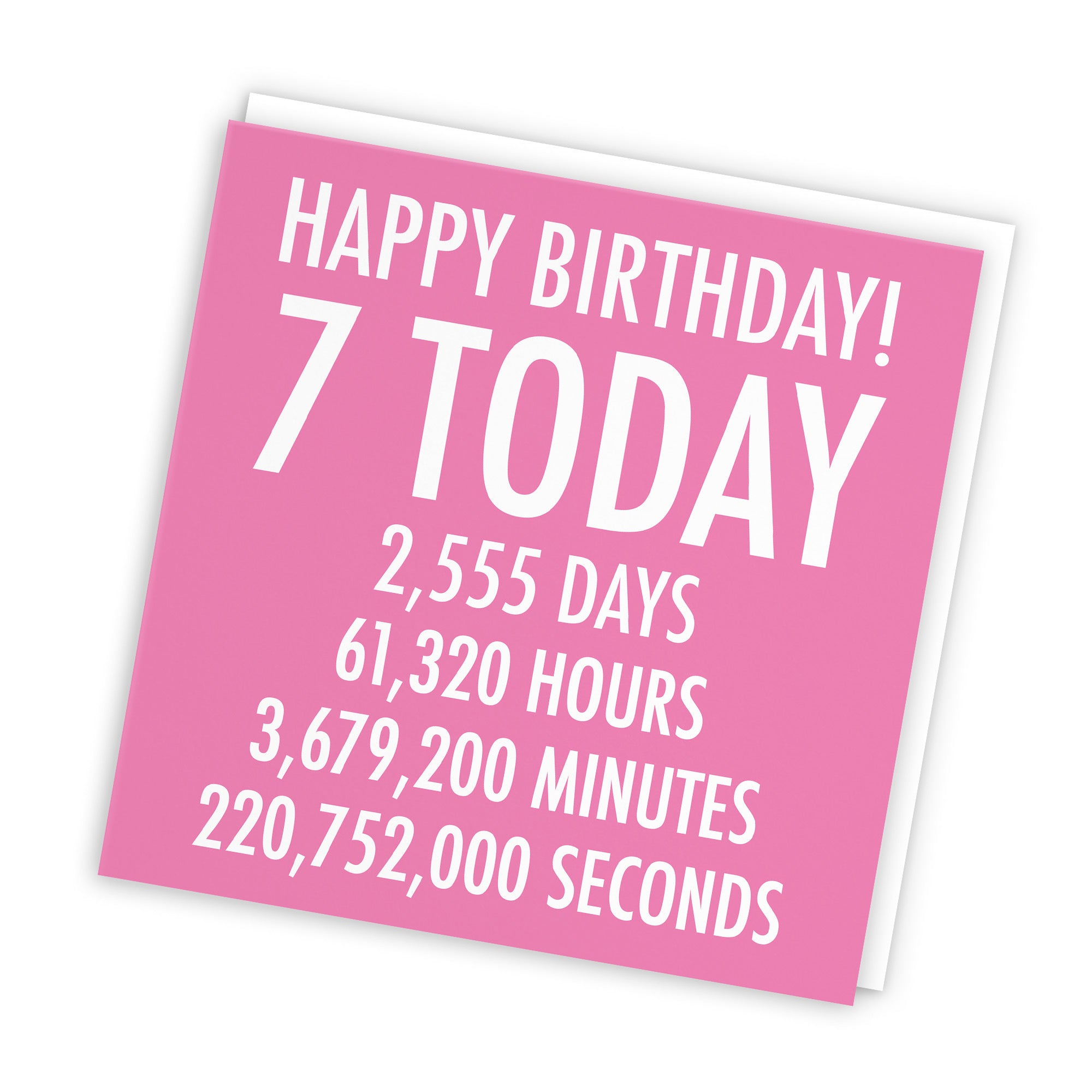 7th Birthday Card Pink Numbers - Default Title (TH02321)