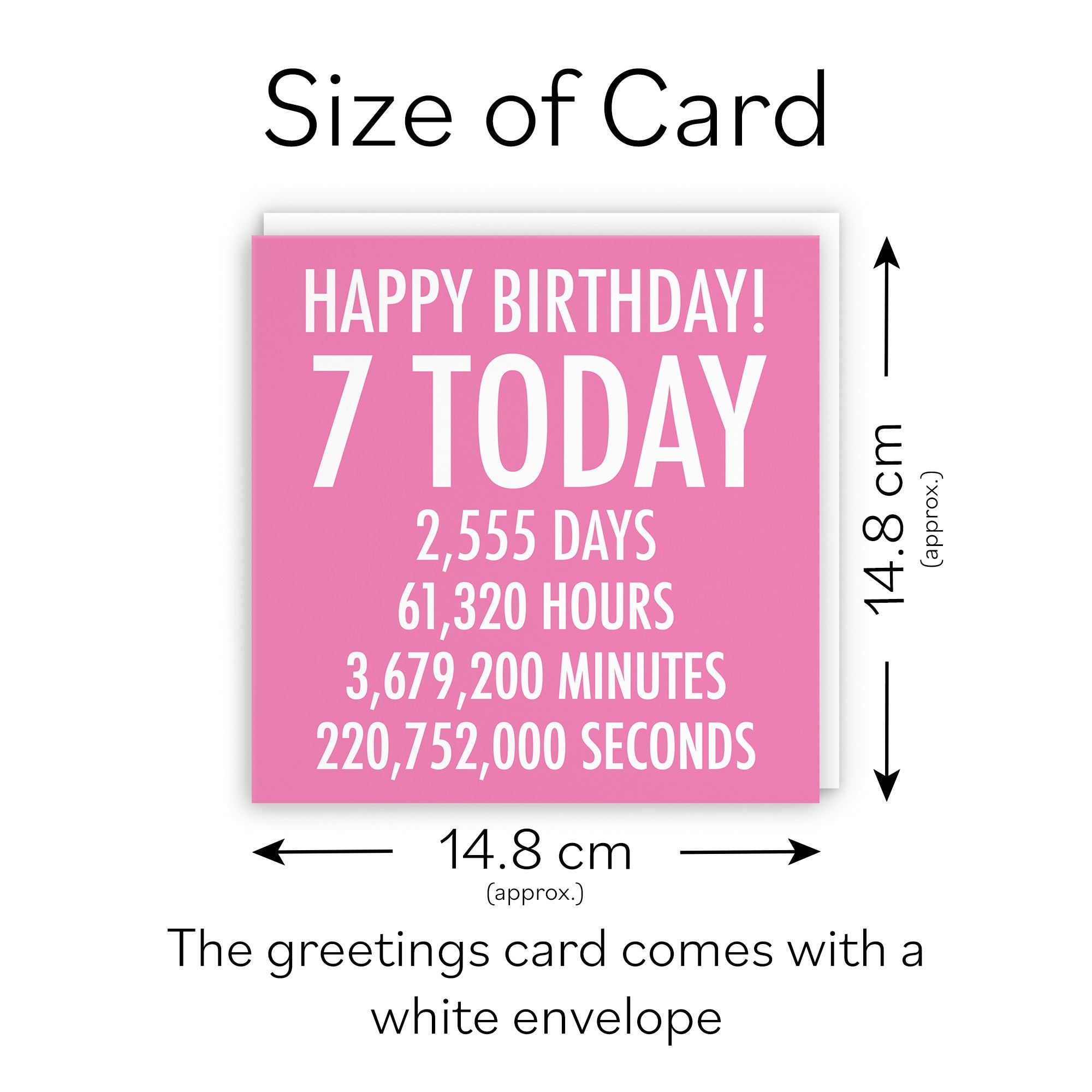 7th Birthday Card Pink Numbers - Default Title (TH02321)