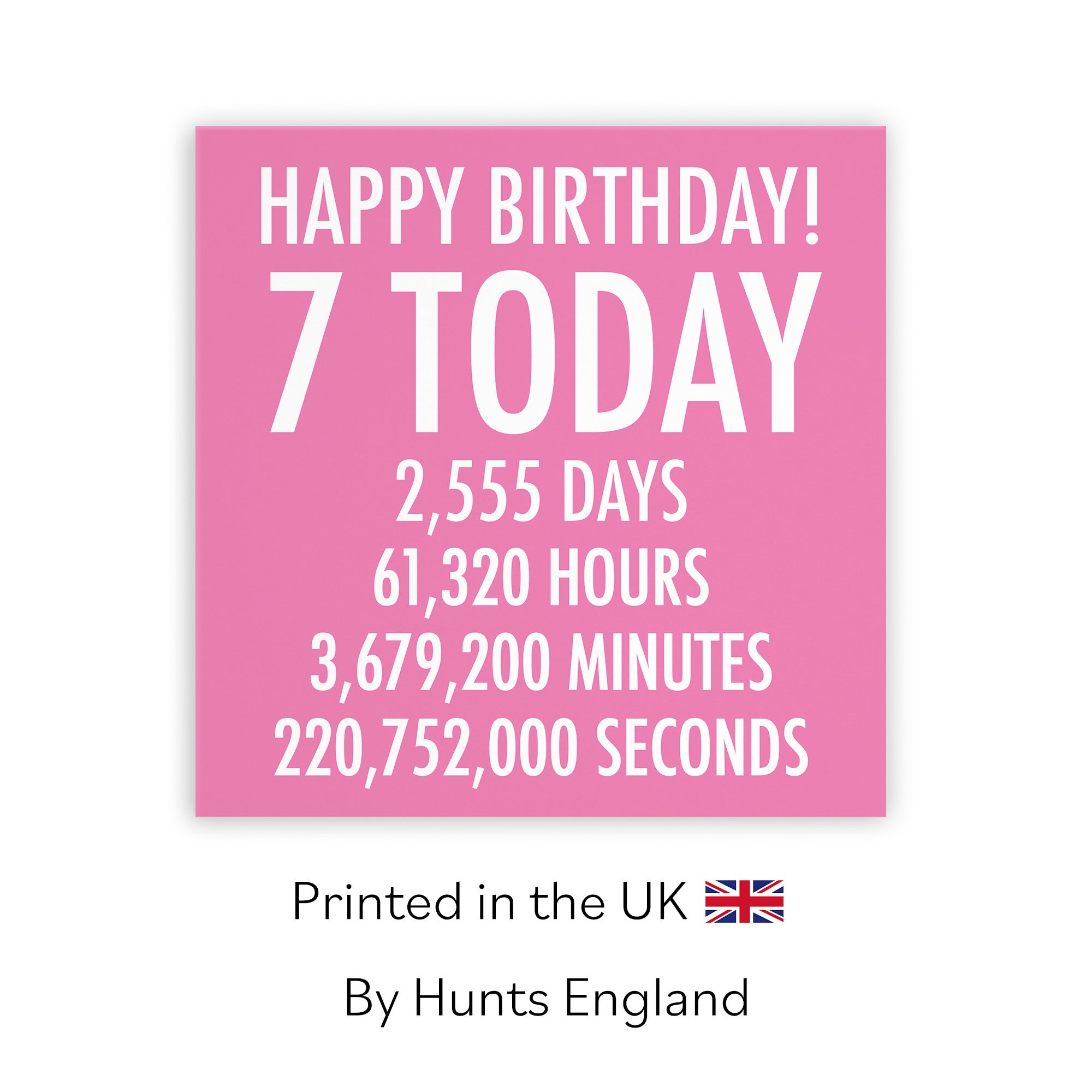 7th Birthday Card Pink Numbers - Default Title (TH02321)