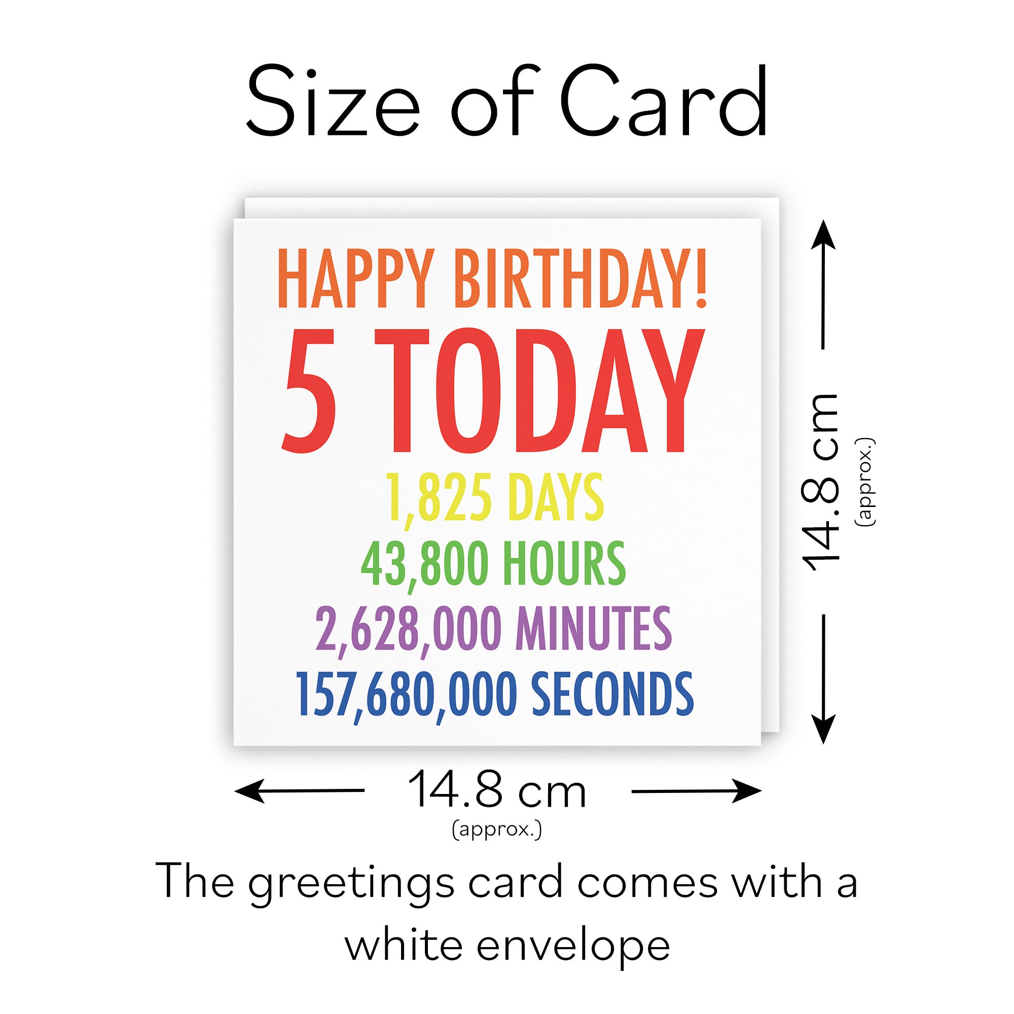 5th Birthday Card Colourful Numbers - Default Title (TH02323)