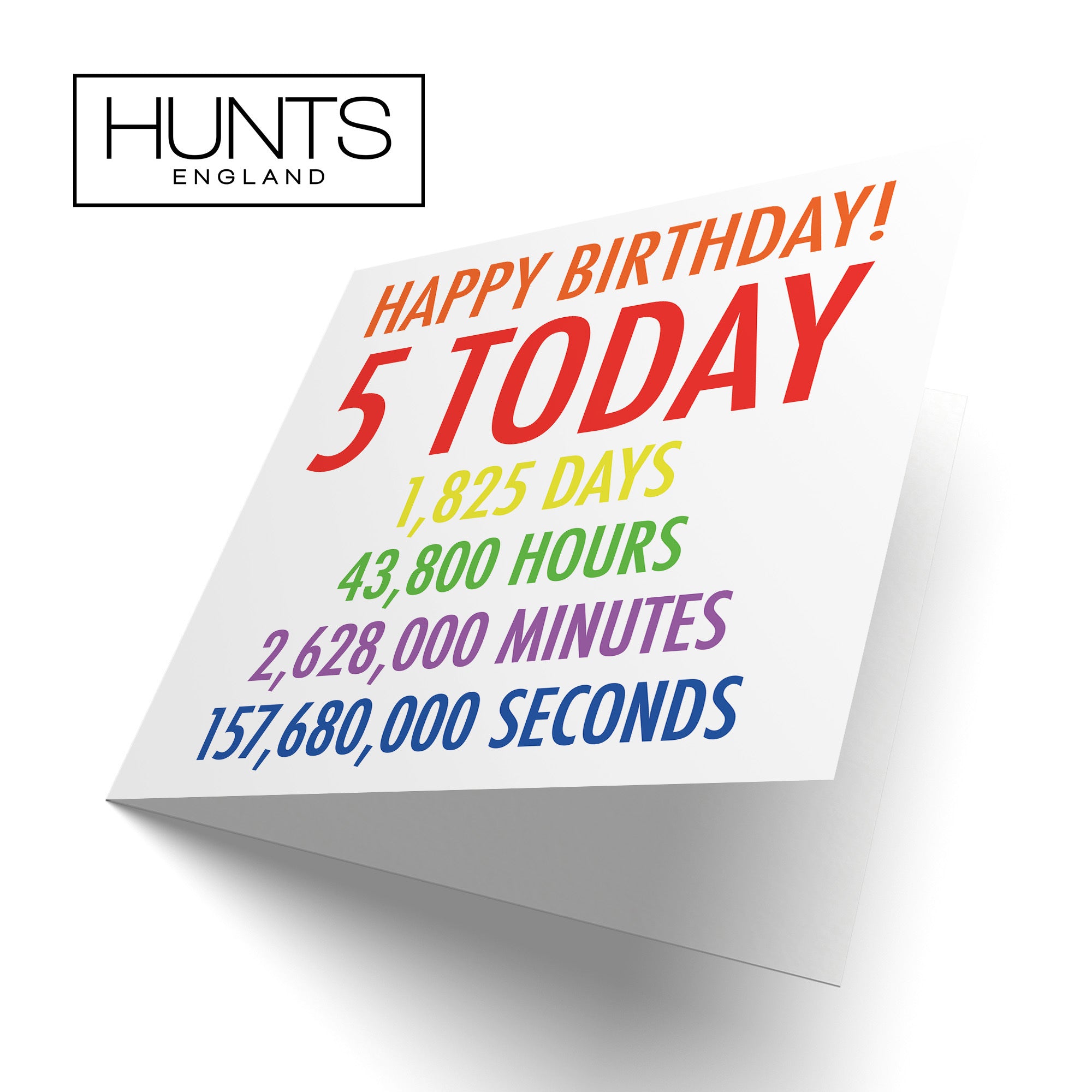 5th Birthday Card Colourful Numbers - Default Title (TH02323)