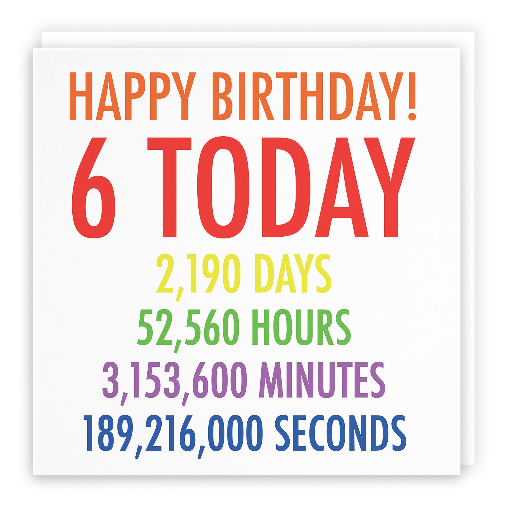 6th Birthday Card Colourful - Default Title (TH02324)
