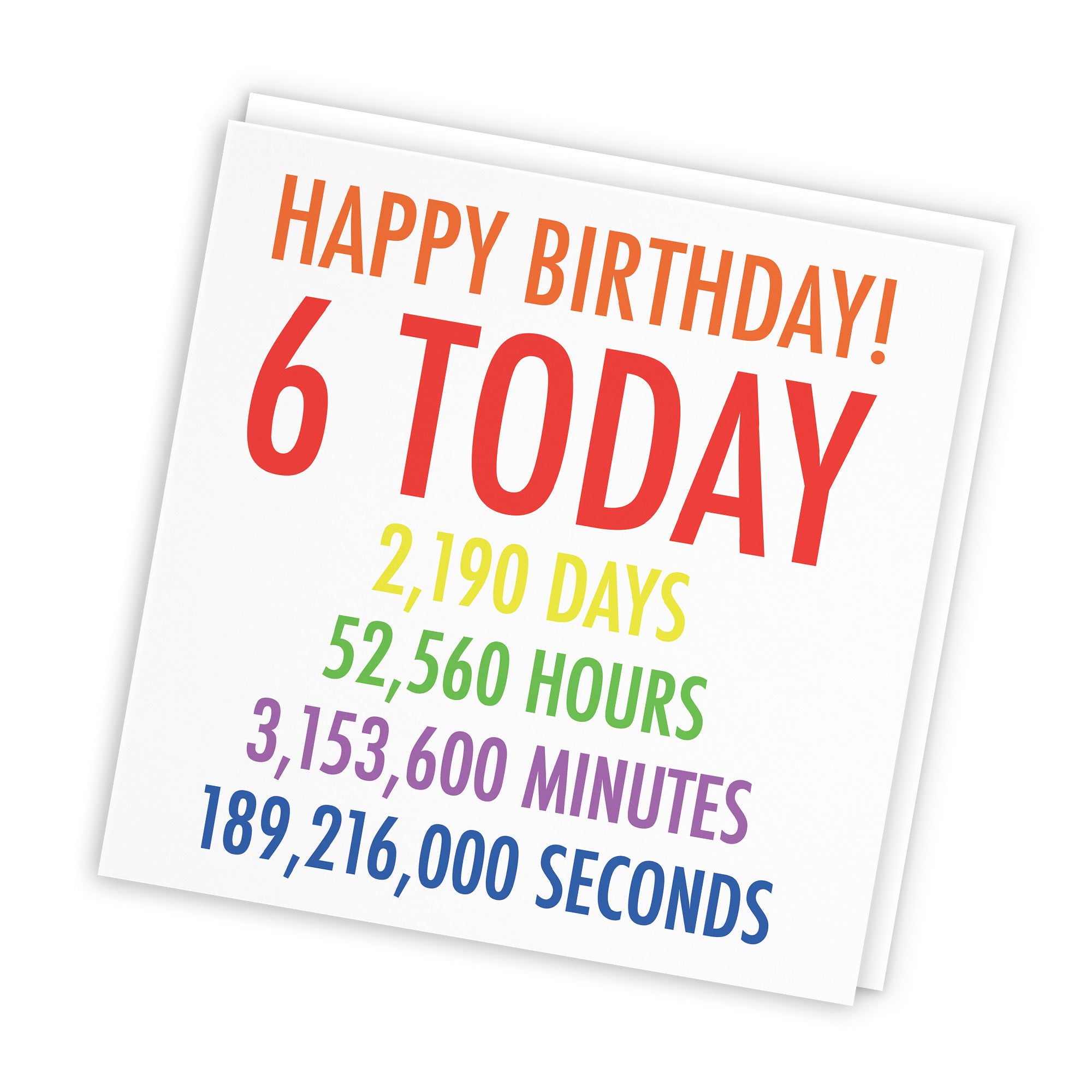 6th Birthday Card Colourful - Default Title (TH02324)