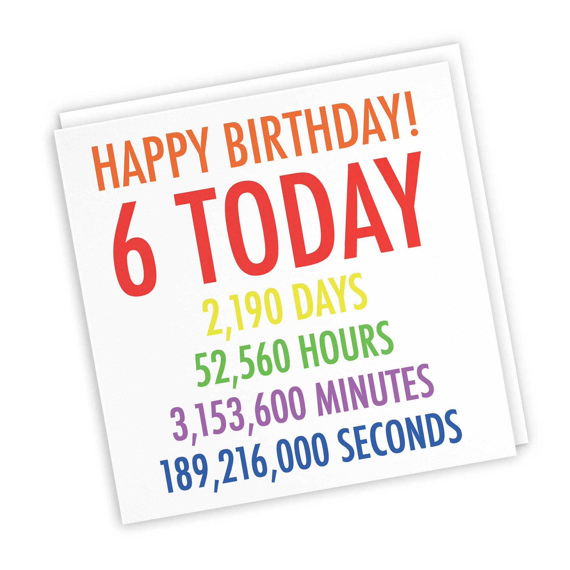 6th Birthday Card Colourful - Default Title (TH02324)