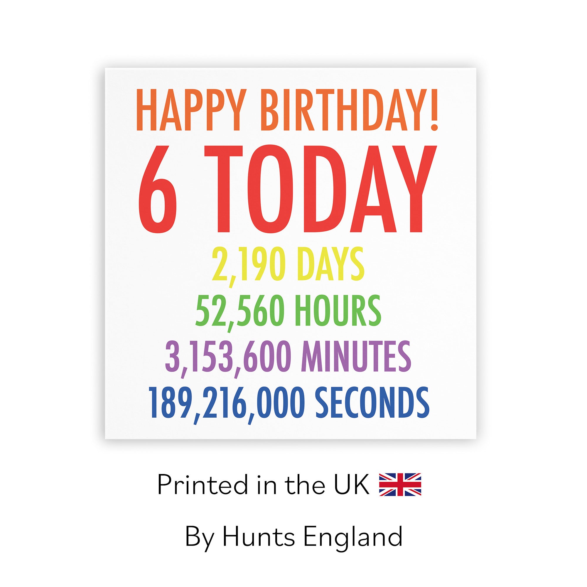 6th Birthday Card Colourful - Default Title (TH02324)