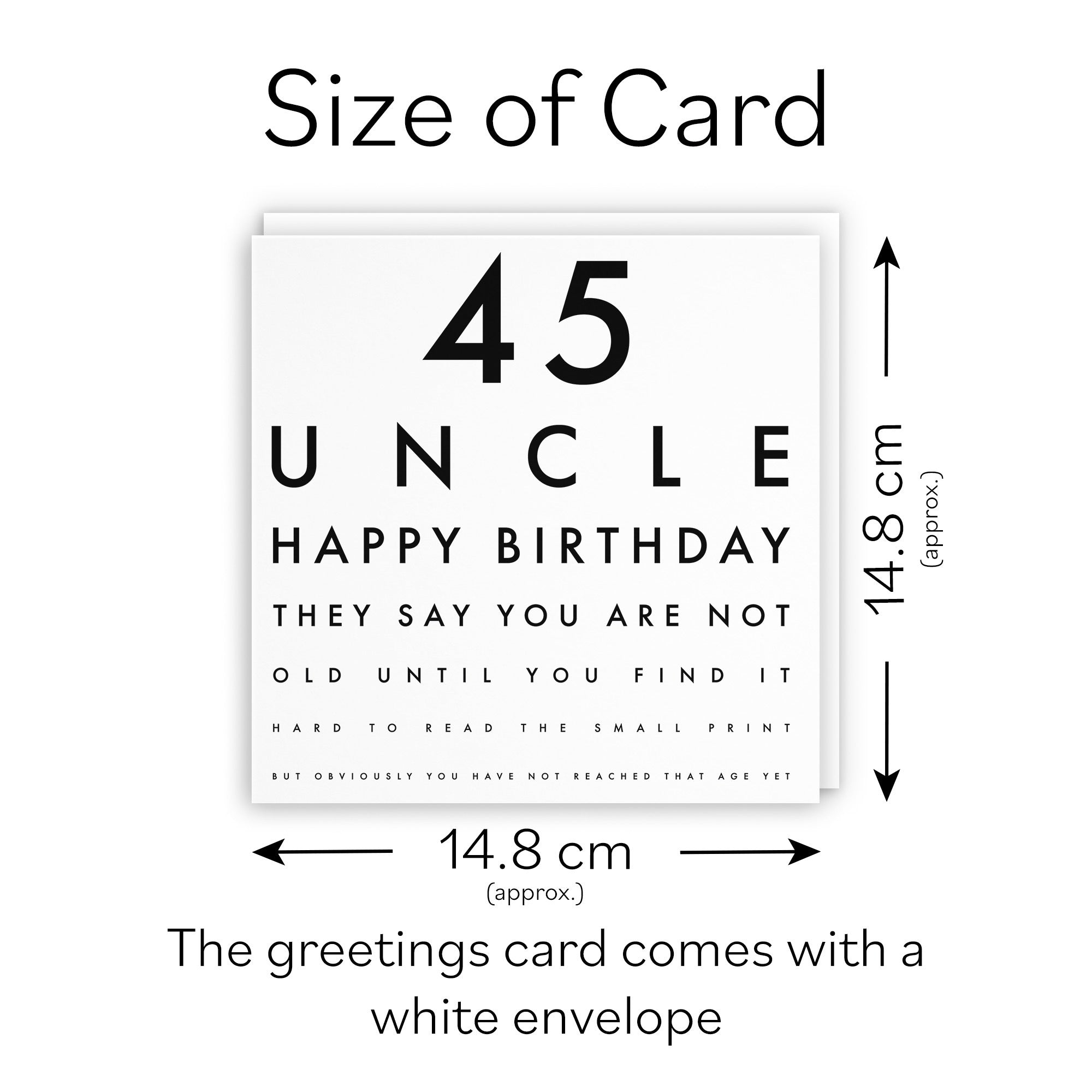 45th Uncle Birthday Card Eye Sight Letters - Default Title (TH02400)