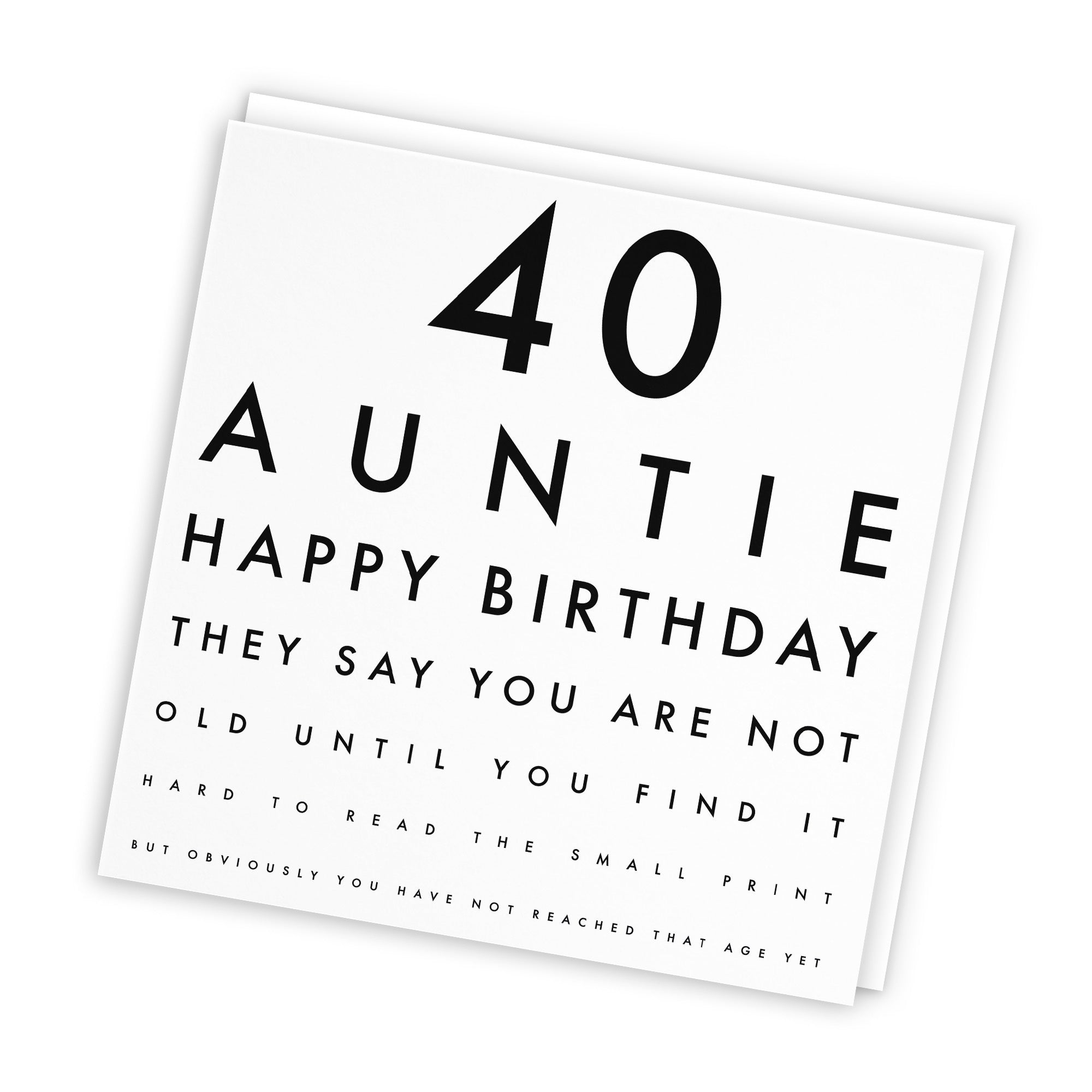 40th Auntie Birthday Card Eye Sight Letters - Default Title (TH02402)