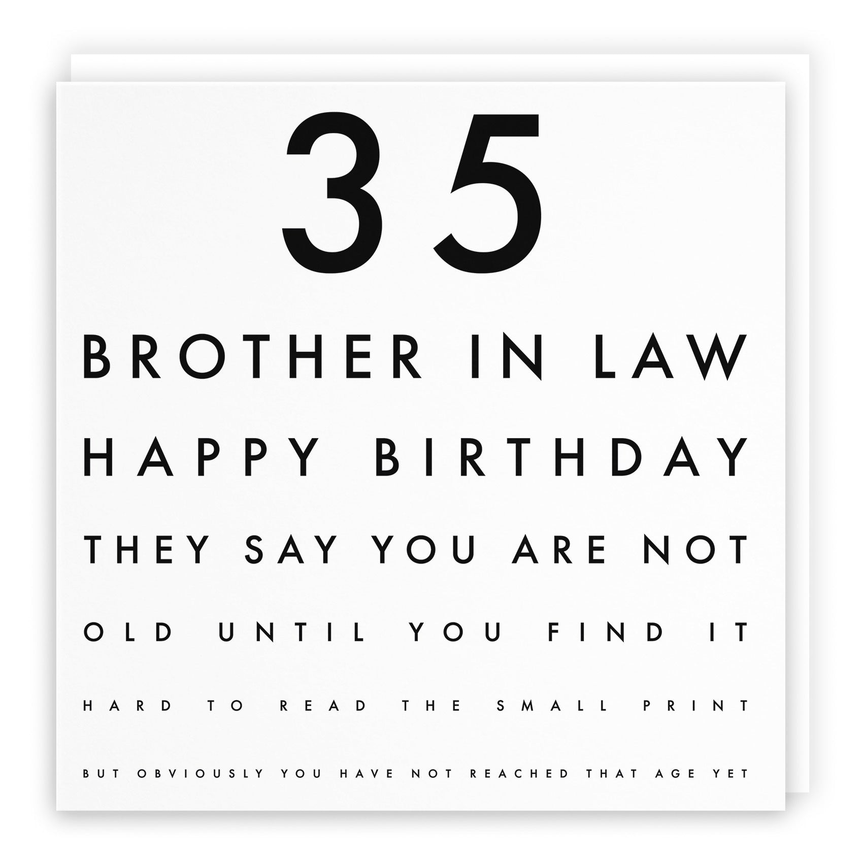 35th Brother In Law Birthday Card Eye Sight Letters - Default Title (TH02407)