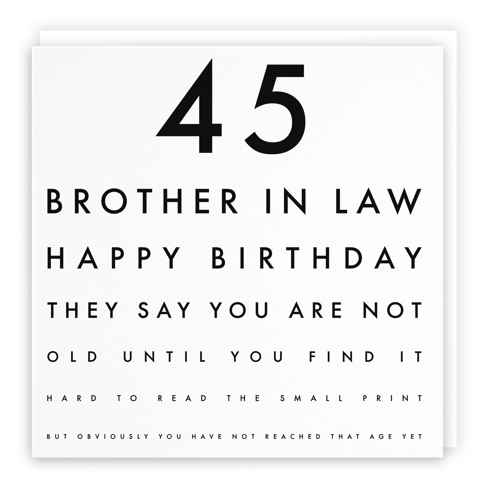 45th Brother In Law Birthday Card Eye Sight Letters - Default Title (TH02408)