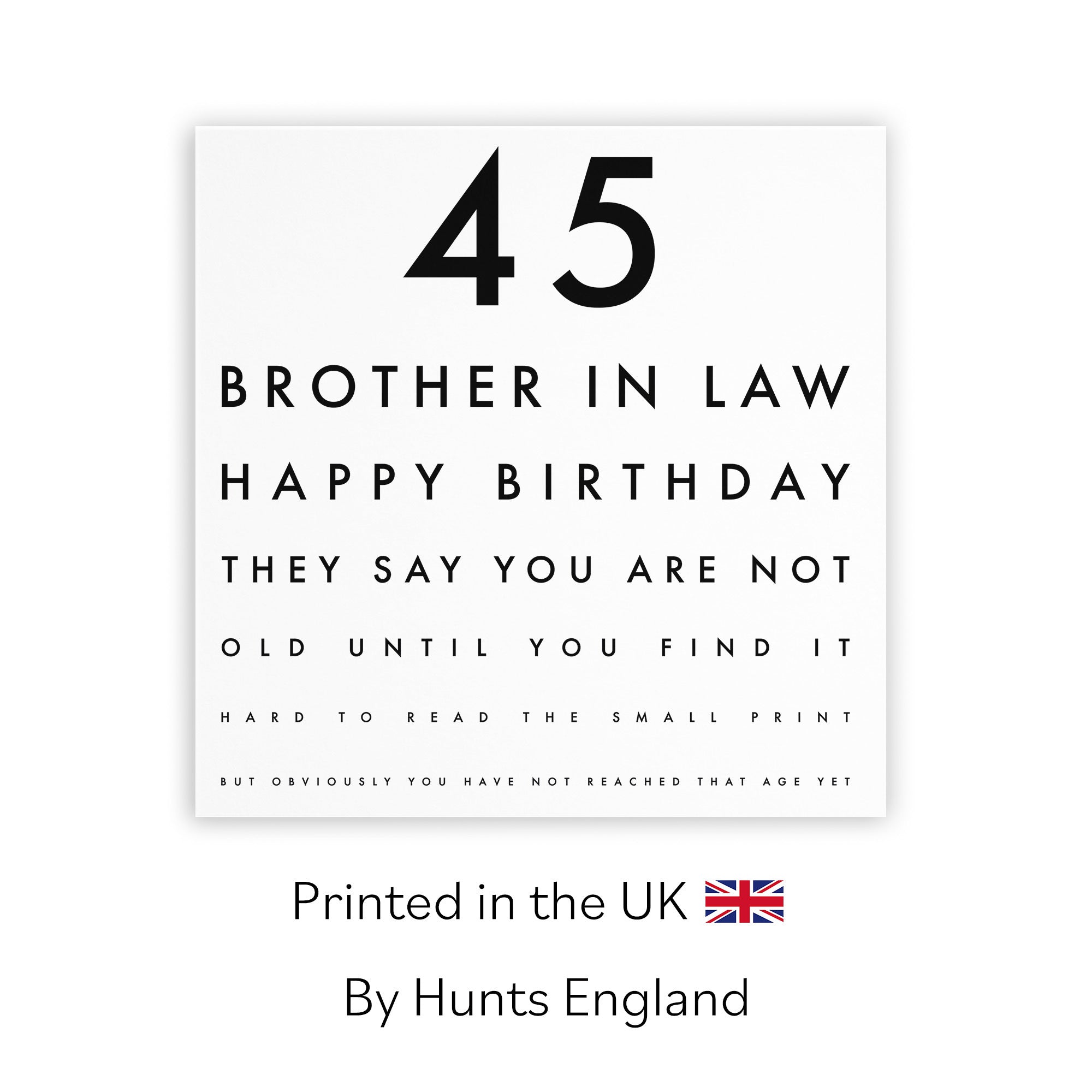 45th Brother In Law Birthday Card Eye Sight Letters - Default Title (TH02408)