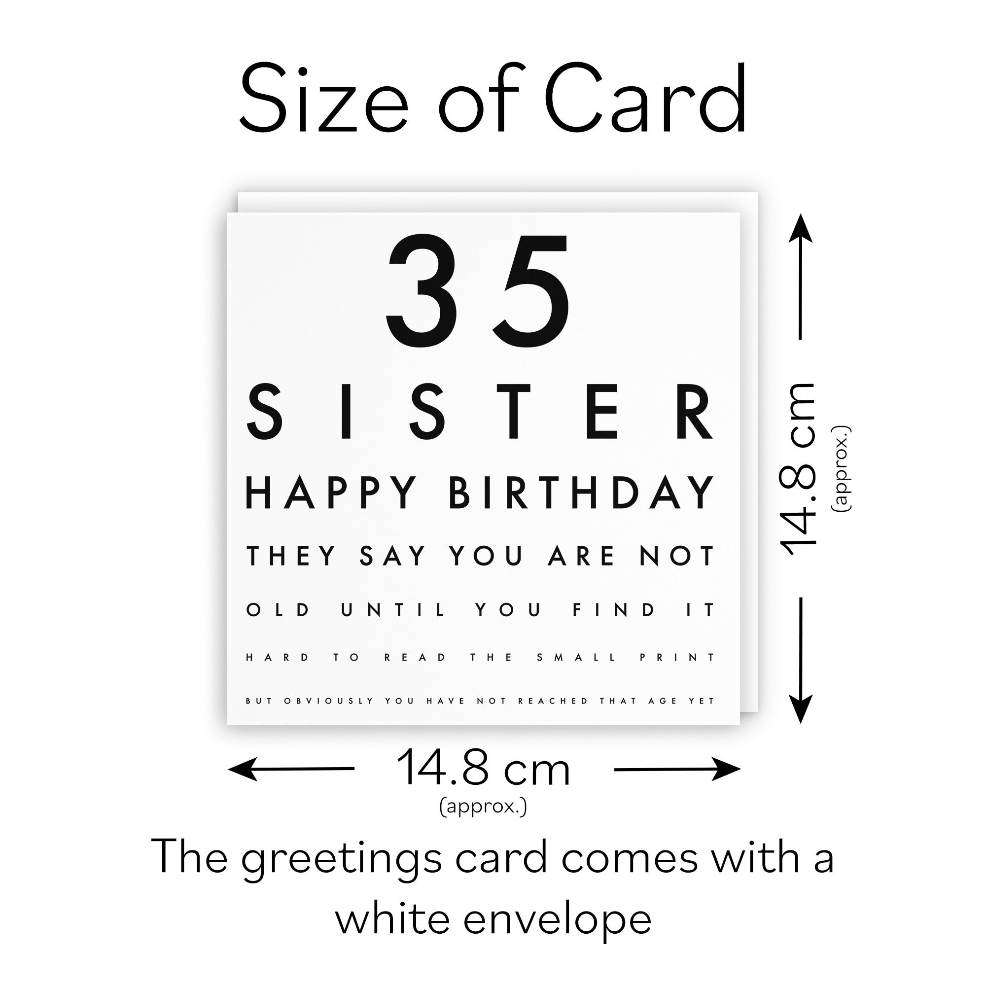 35th Sister Birthday Card Eye Sight Letters - Default Title (TH02410)