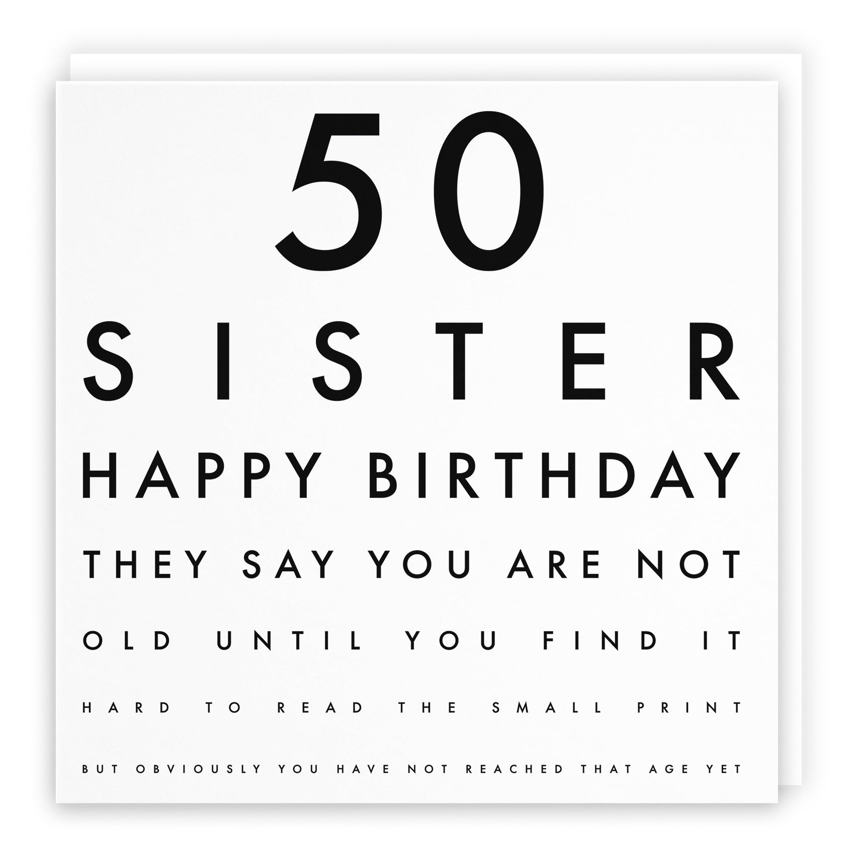 50th Sister Birthday Card Eye Sight Letters - Default Title (TH02412)