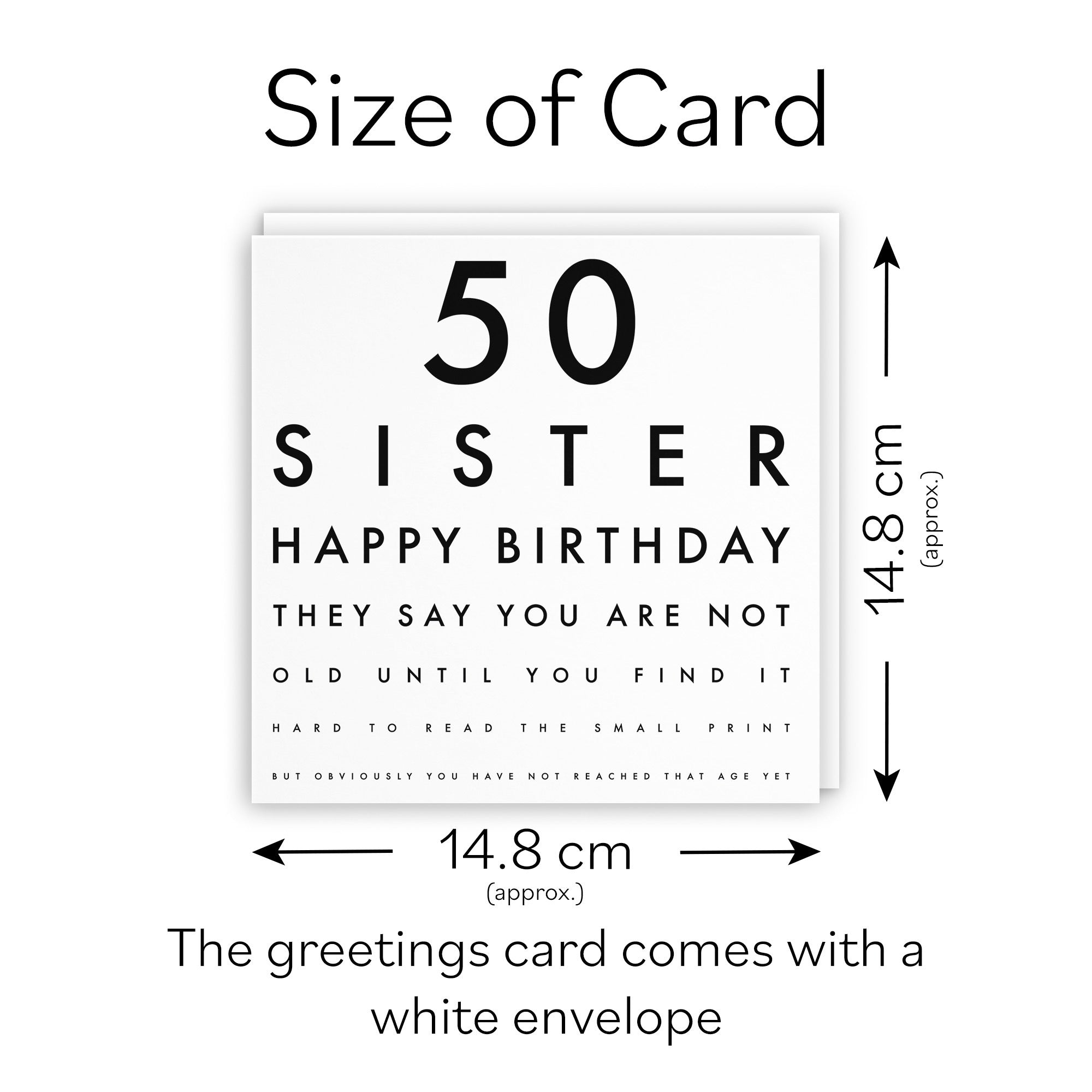 50th Sister Birthday Card Eye Sight Letters - Default Title (TH02412)