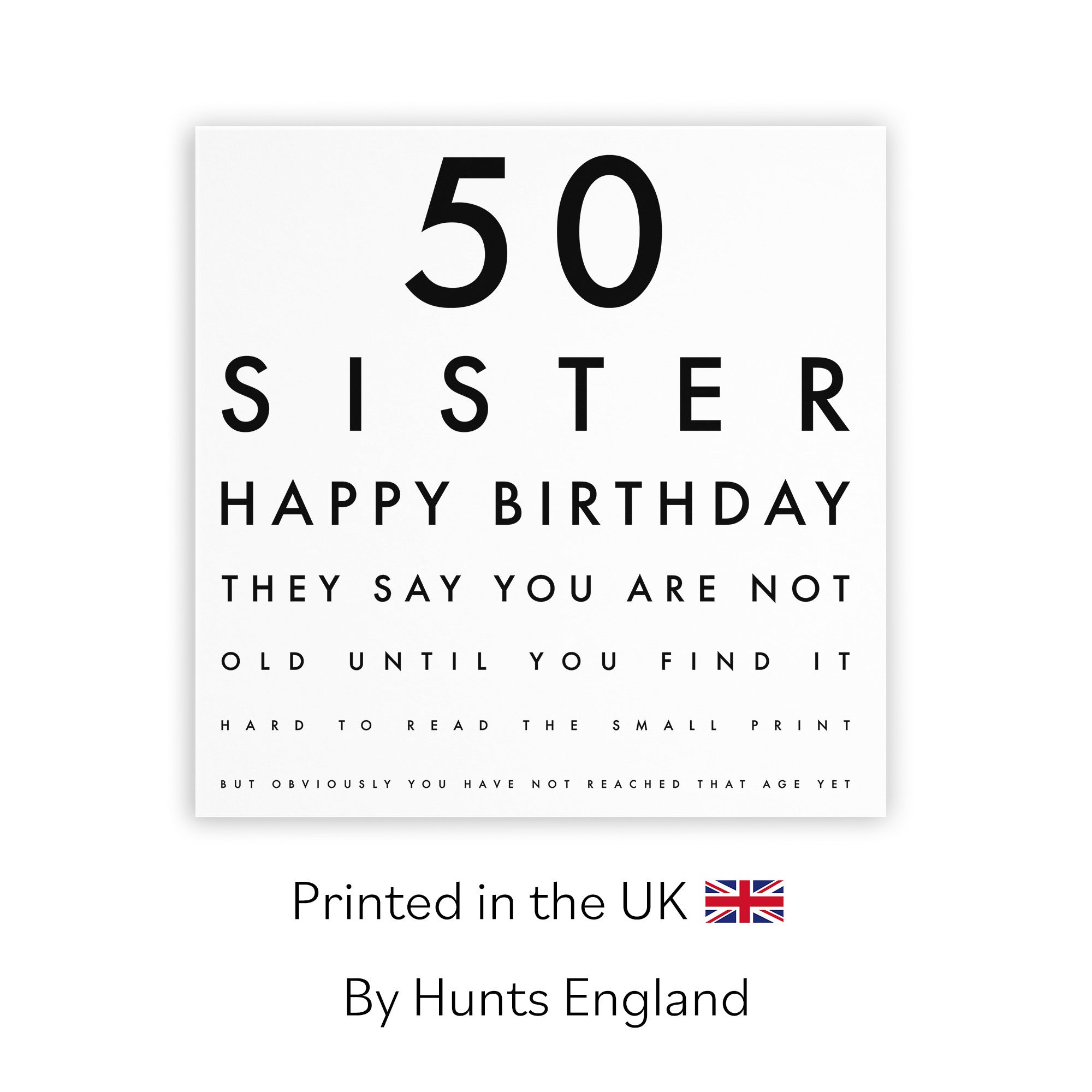 50th Sister Birthday Card Eye Sight Letters - Default Title (TH02412)