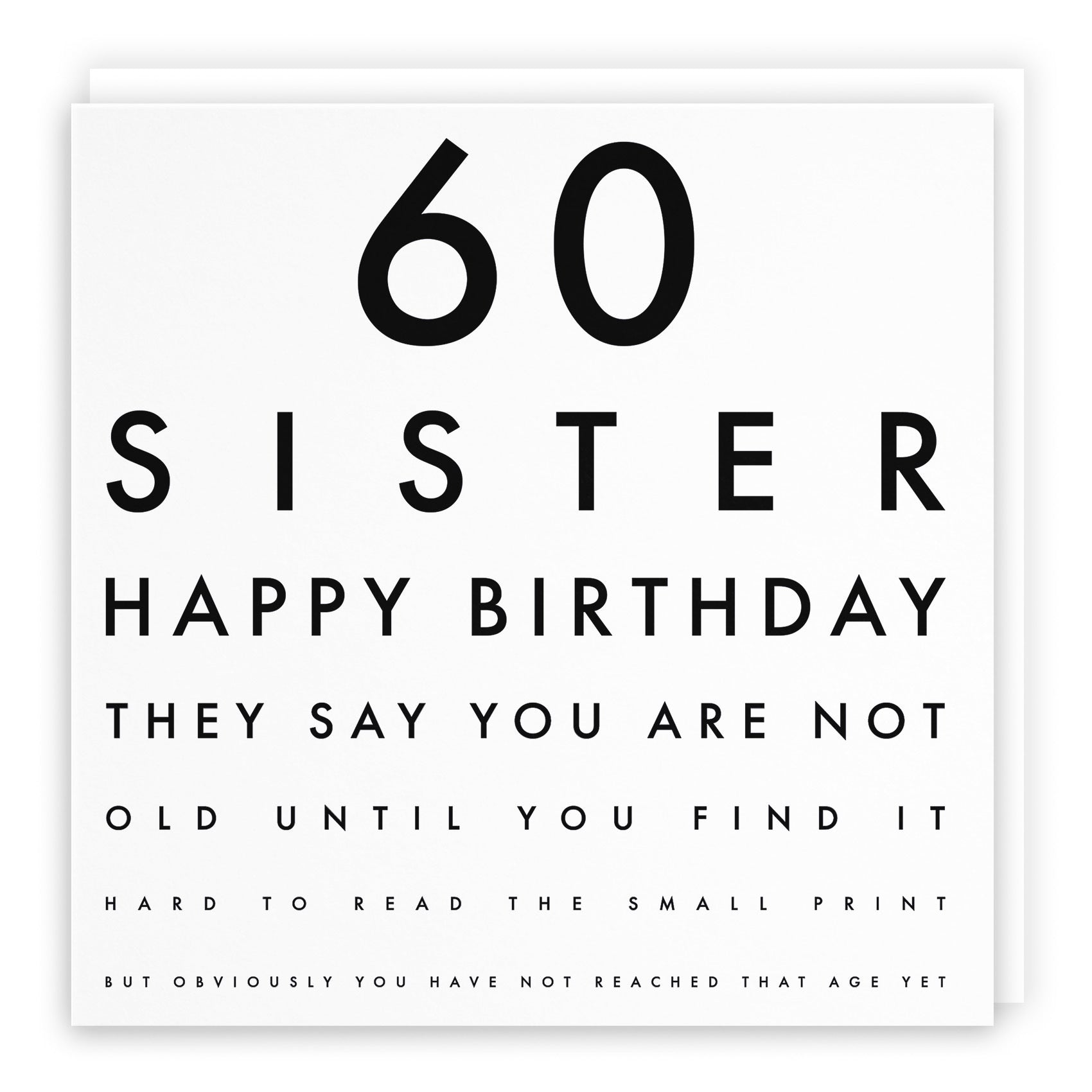 60th Sister Birthday Card Eye Sight Letters - Default Title (TH02413)