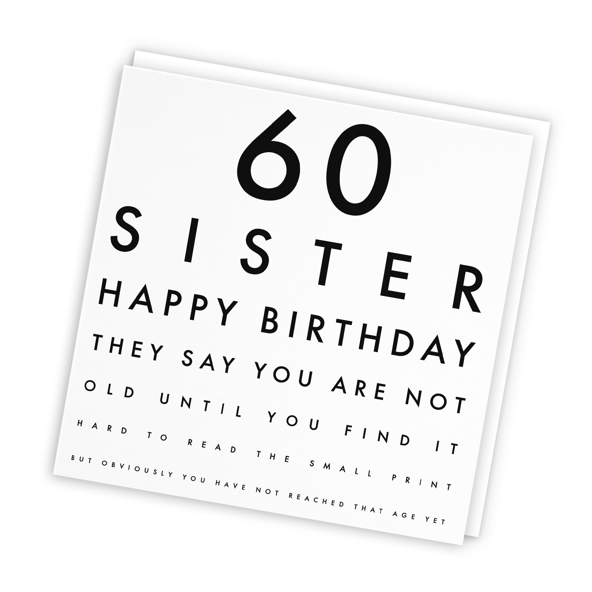 60th Sister Birthday Card Eye Sight Letters - Default Title (TH02413)
